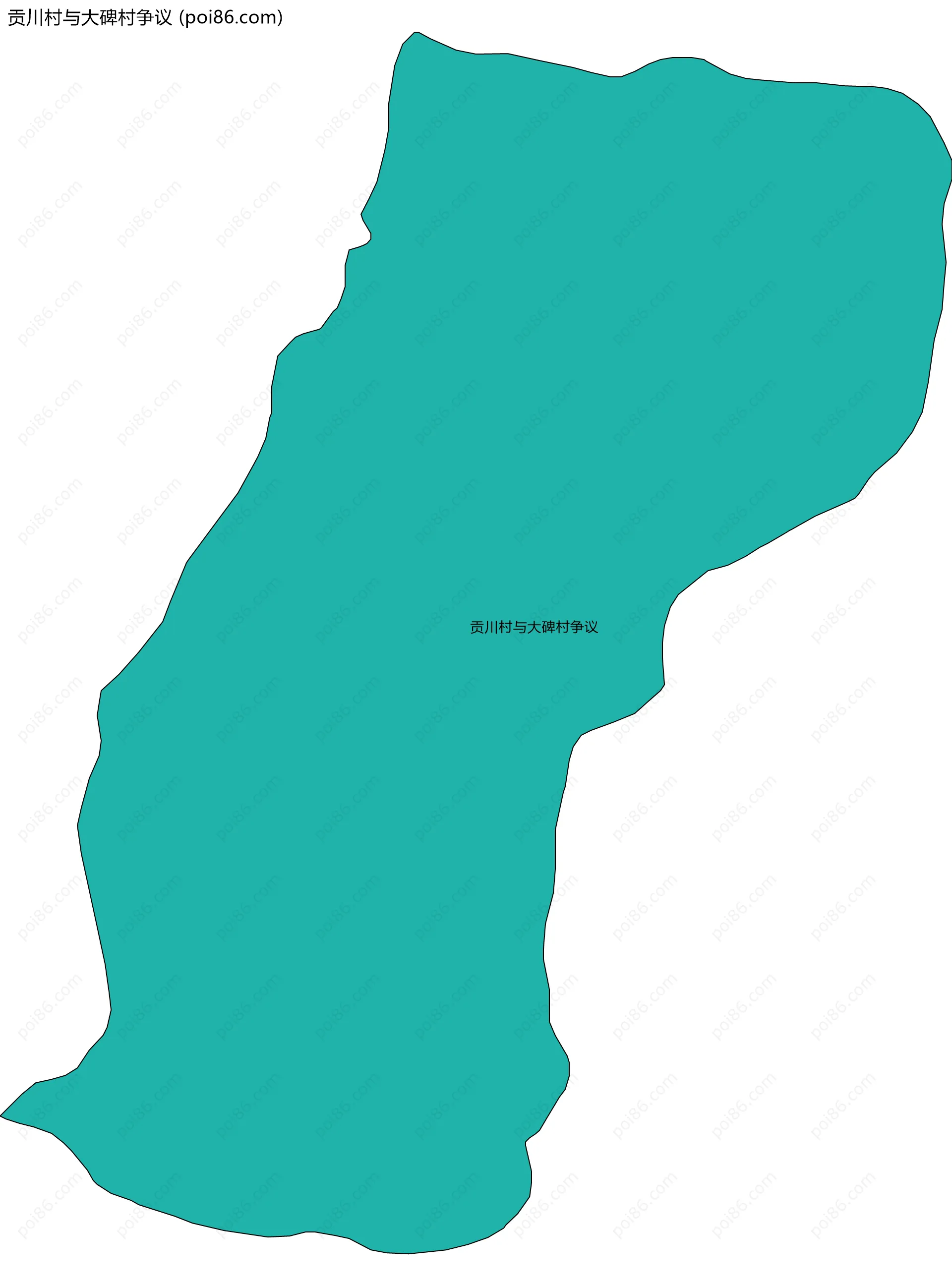 贡川村与大碑村争议边界地图