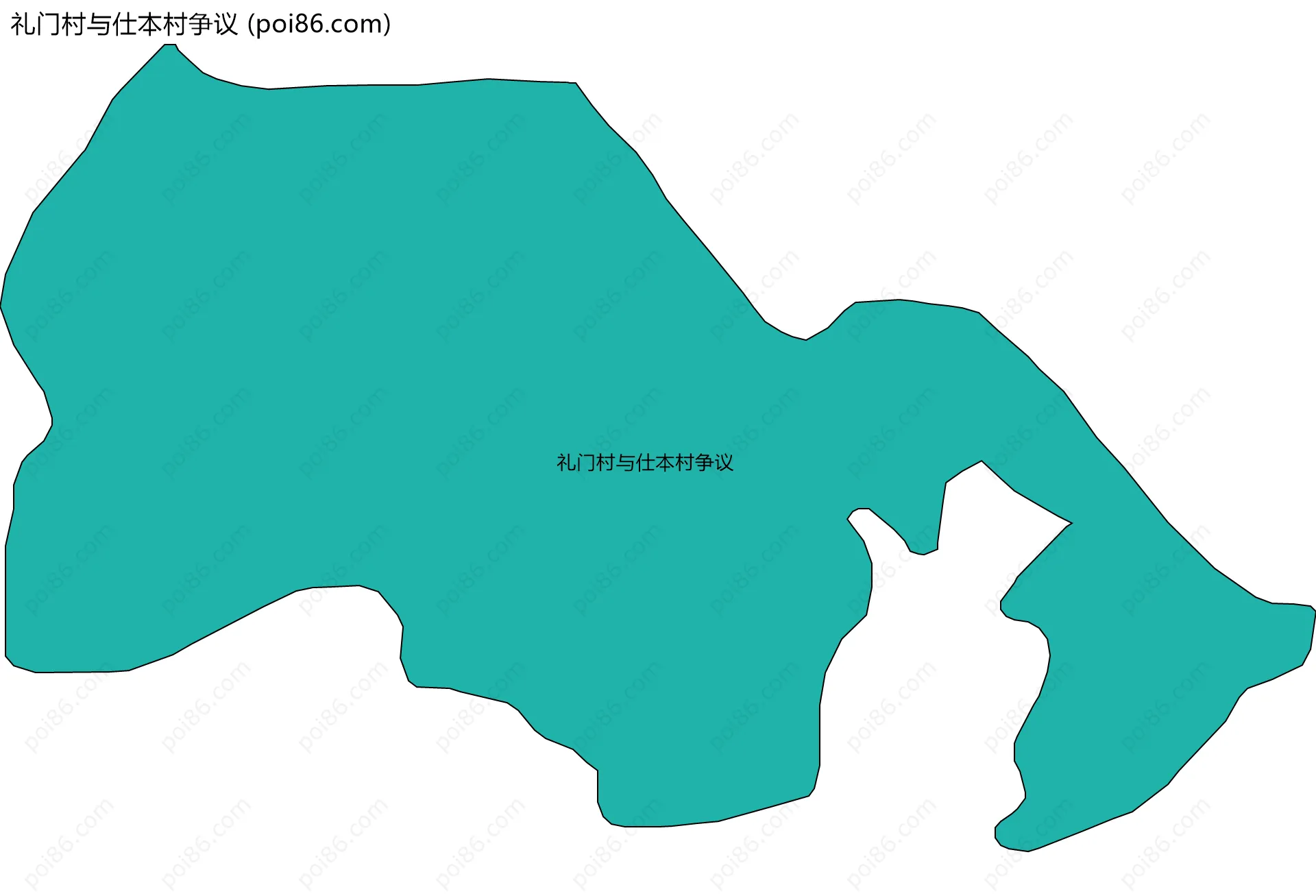 礼门村与仕本村争议边界地图