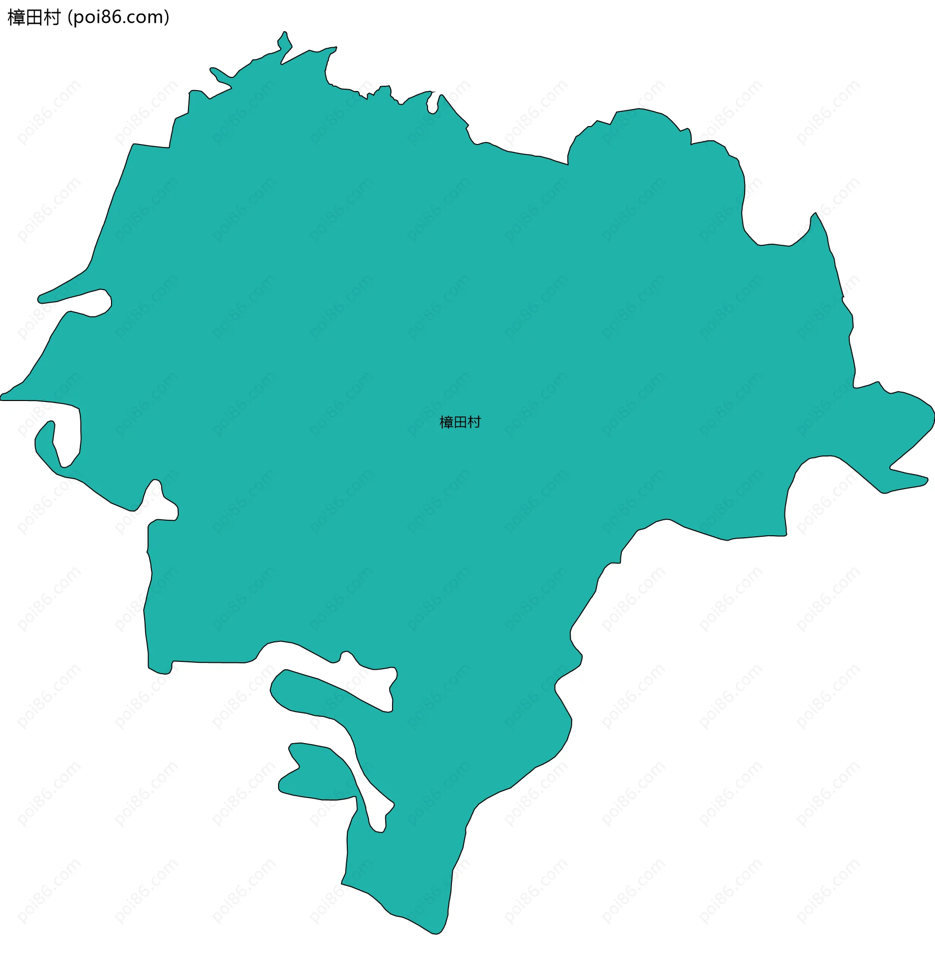 樟田村边界地图