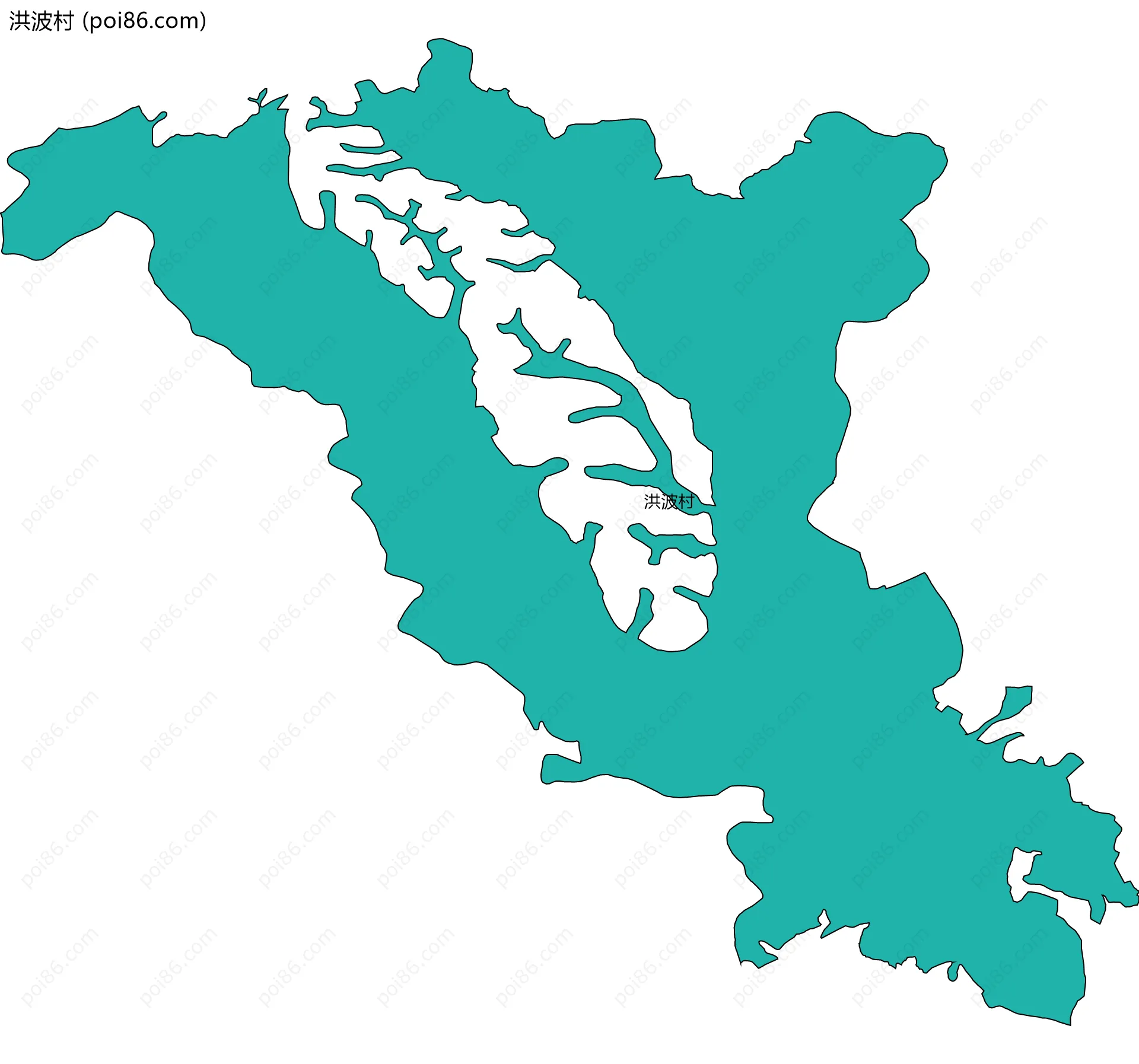 洪波村边界地图