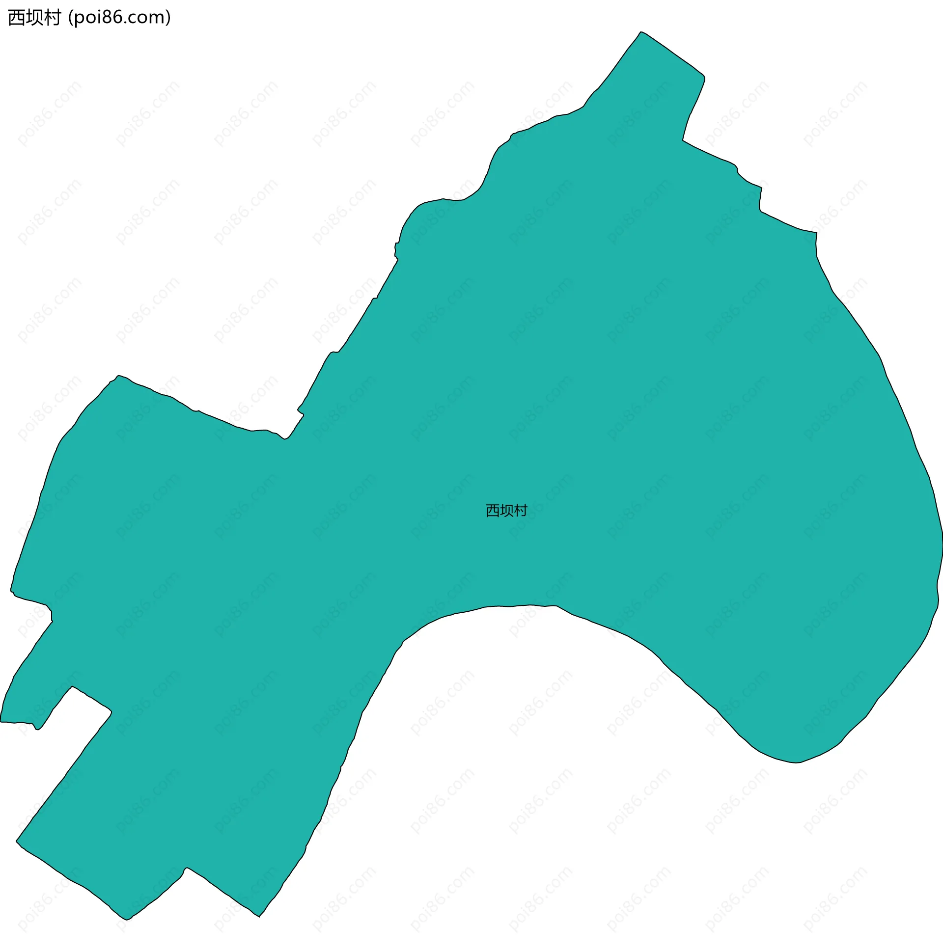 西坝村边界地图