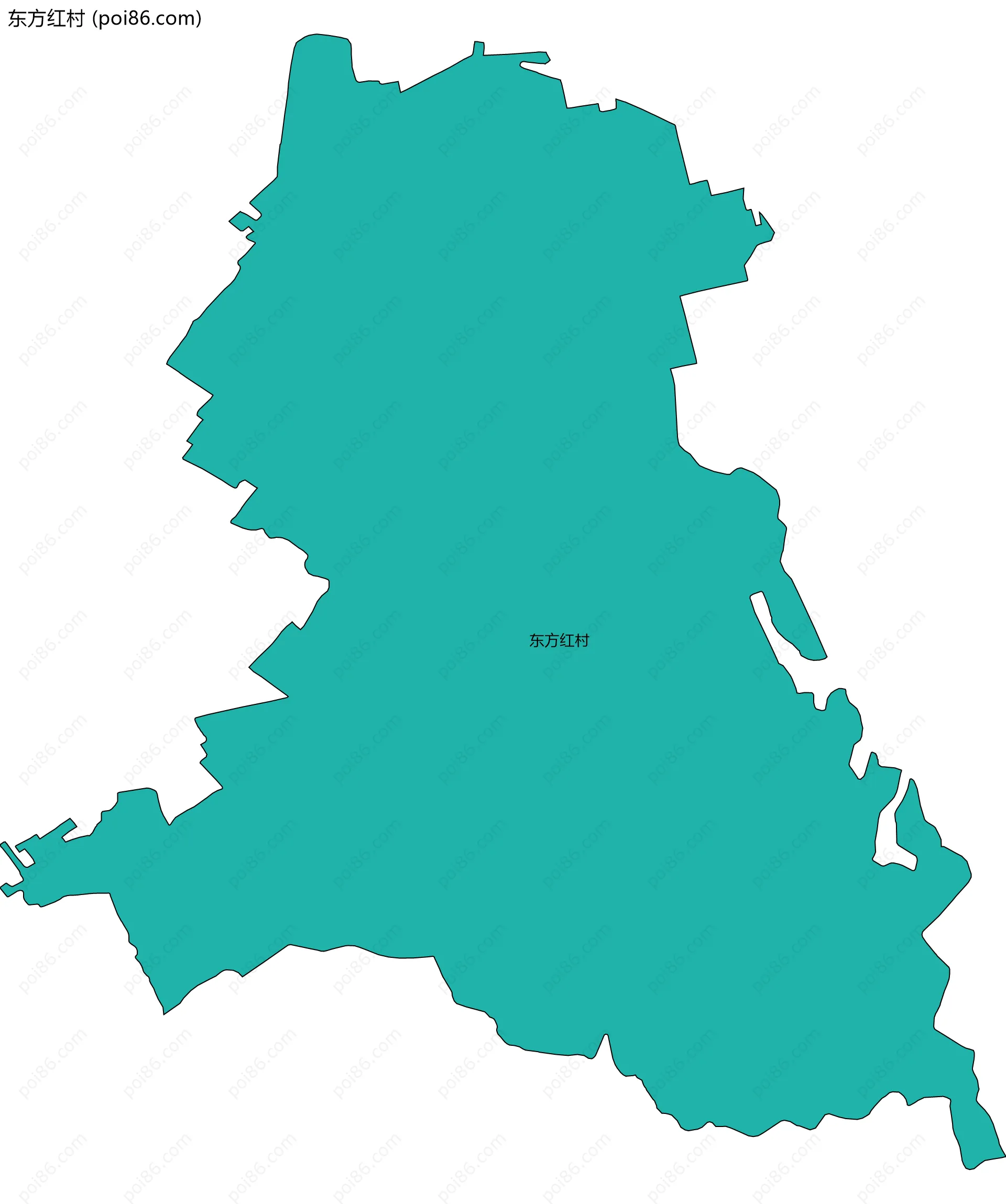 东方红村边界地图