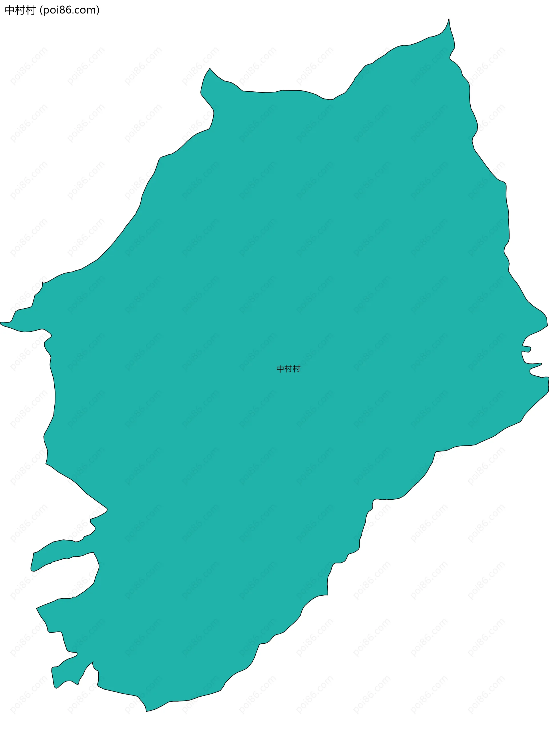 中村村边界地图