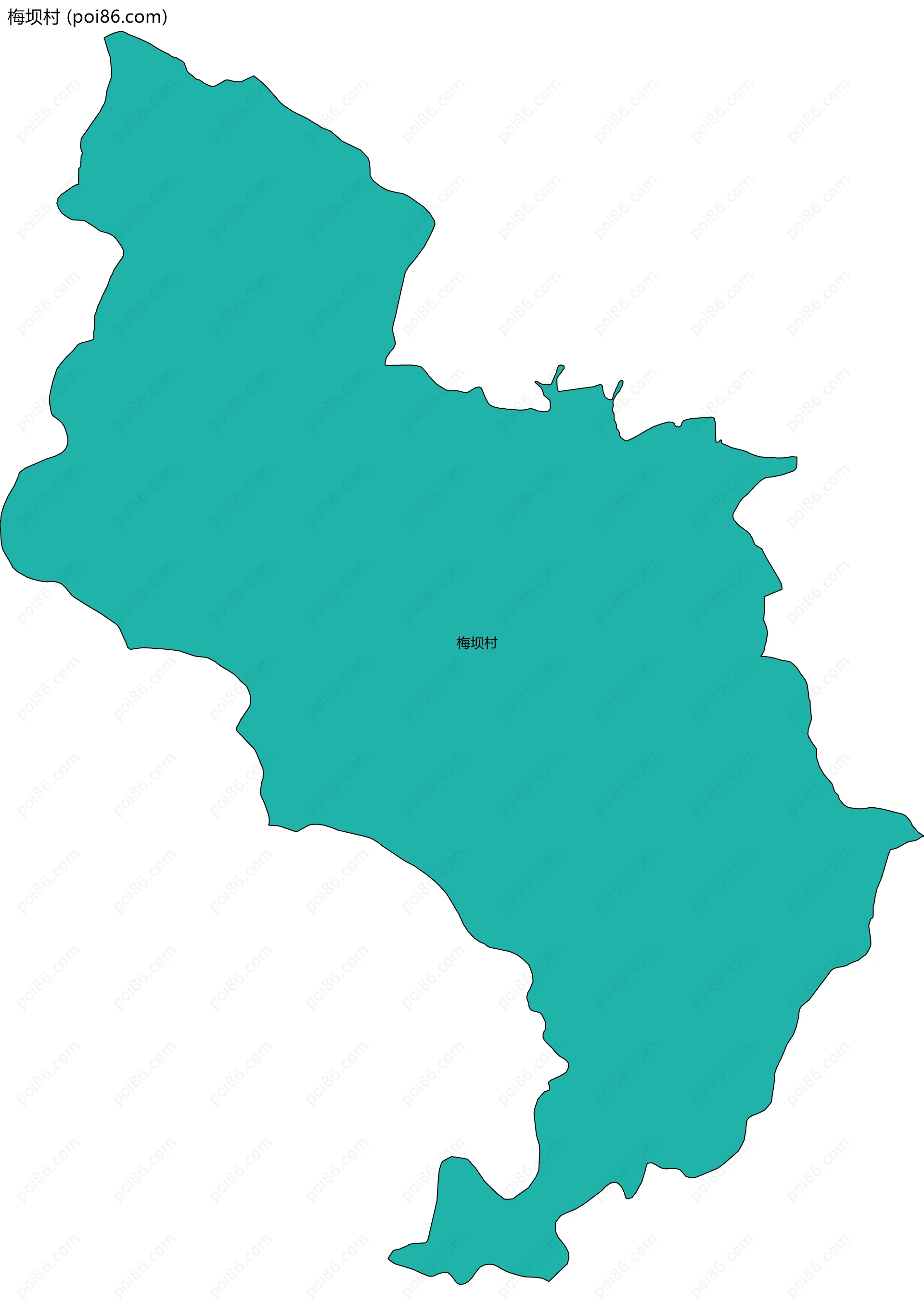 梅坝村边界地图