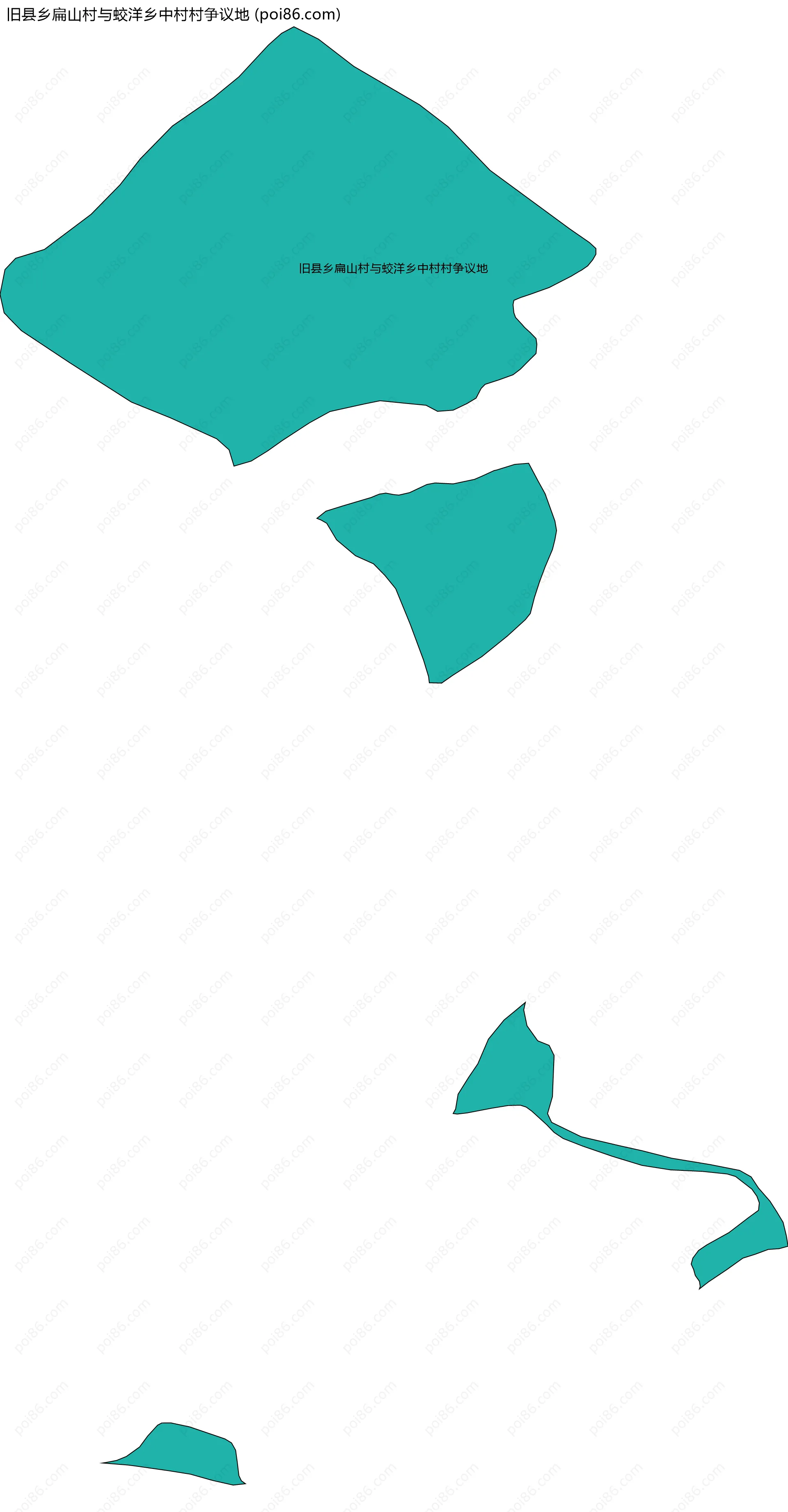 旧县乡扁山村与蛟洋乡中村村争议地边界地图