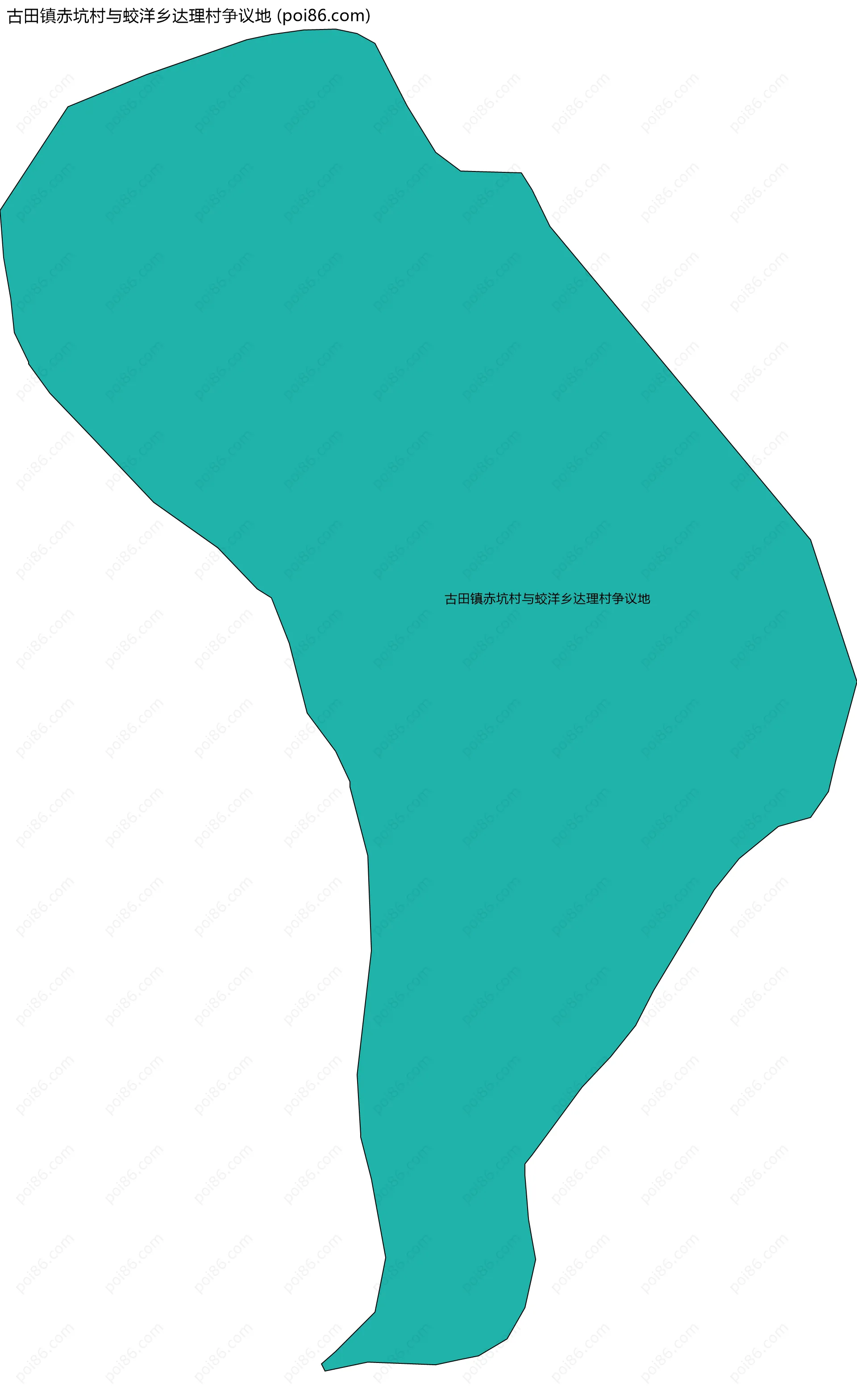 古田镇赤坑村与蛟洋乡达理村争议地边界地图