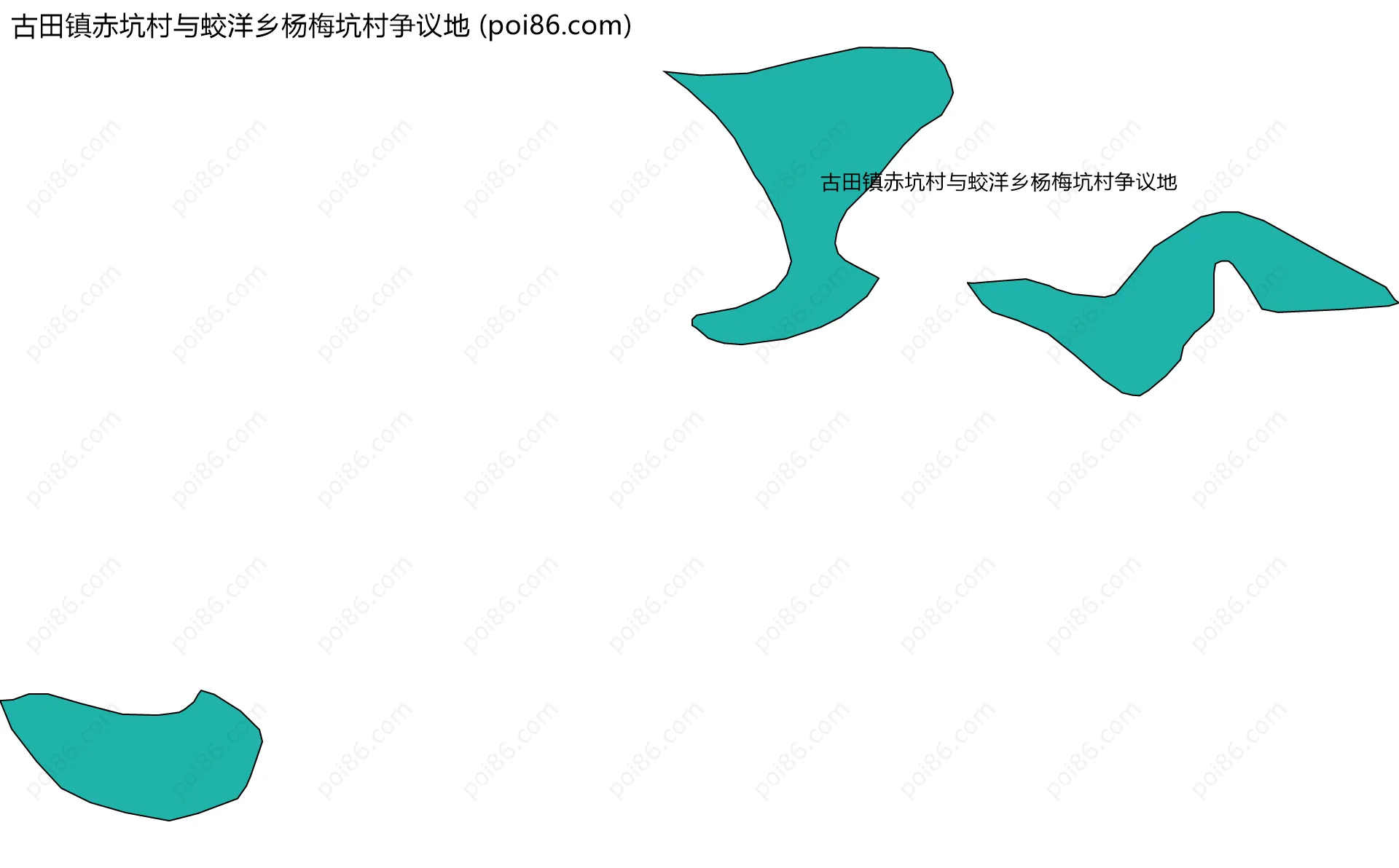 古田镇赤坑村与蛟洋乡杨梅坑村争议地边界地图