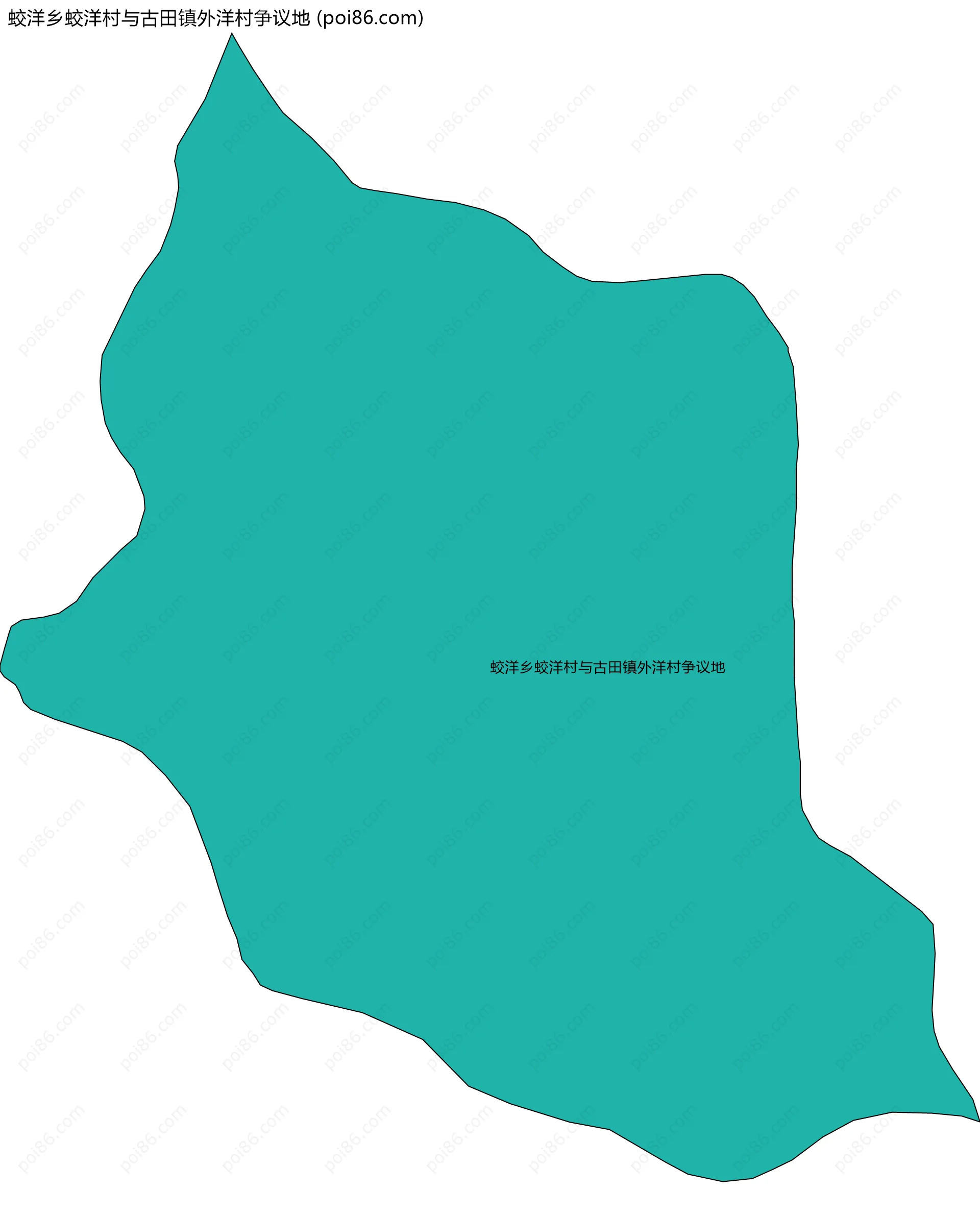 蛟洋乡蛟洋村与古田镇外洋村争议地边界地图