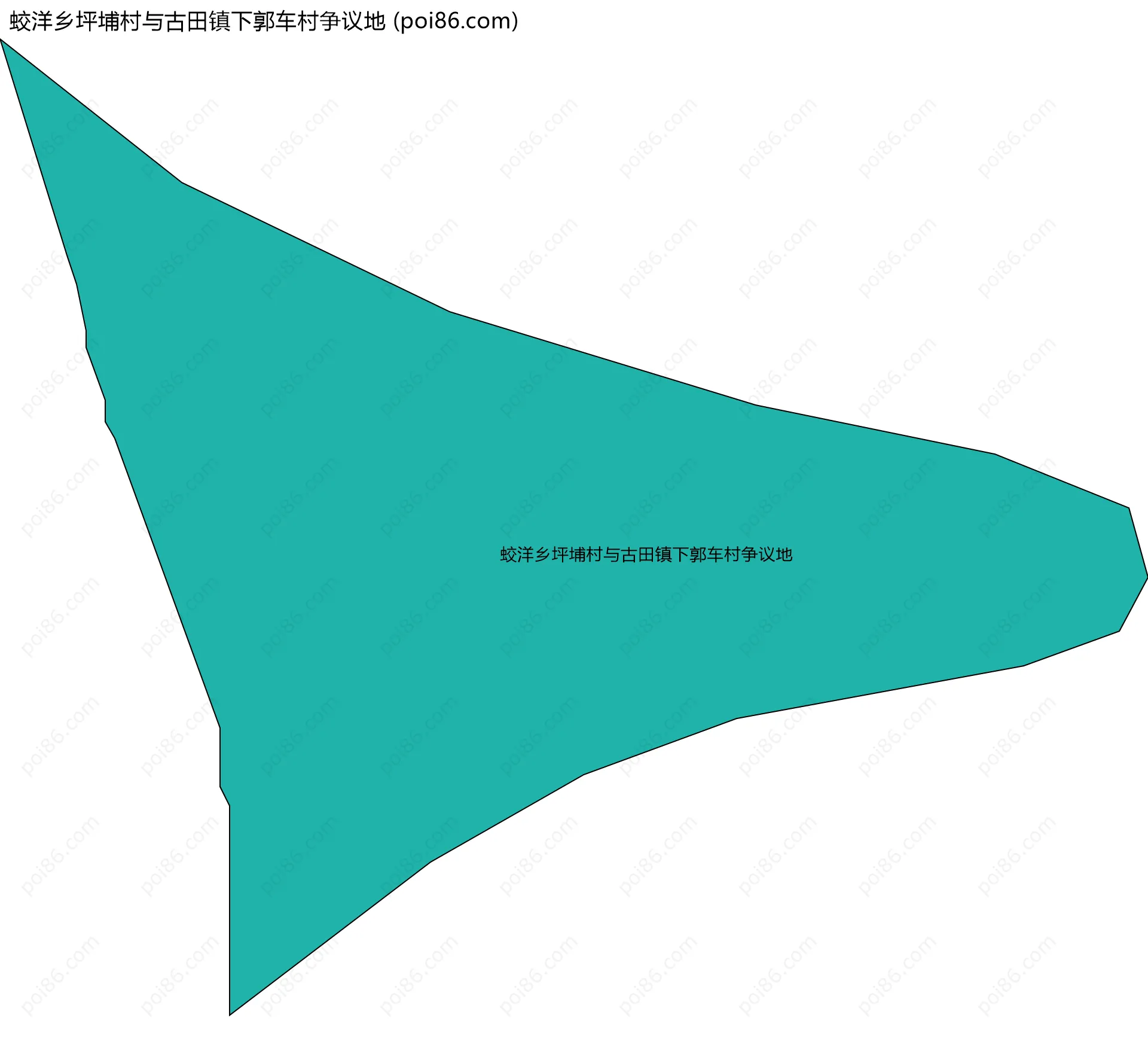 蛟洋乡坪埔村与古田镇下郭车村争议地边界地图