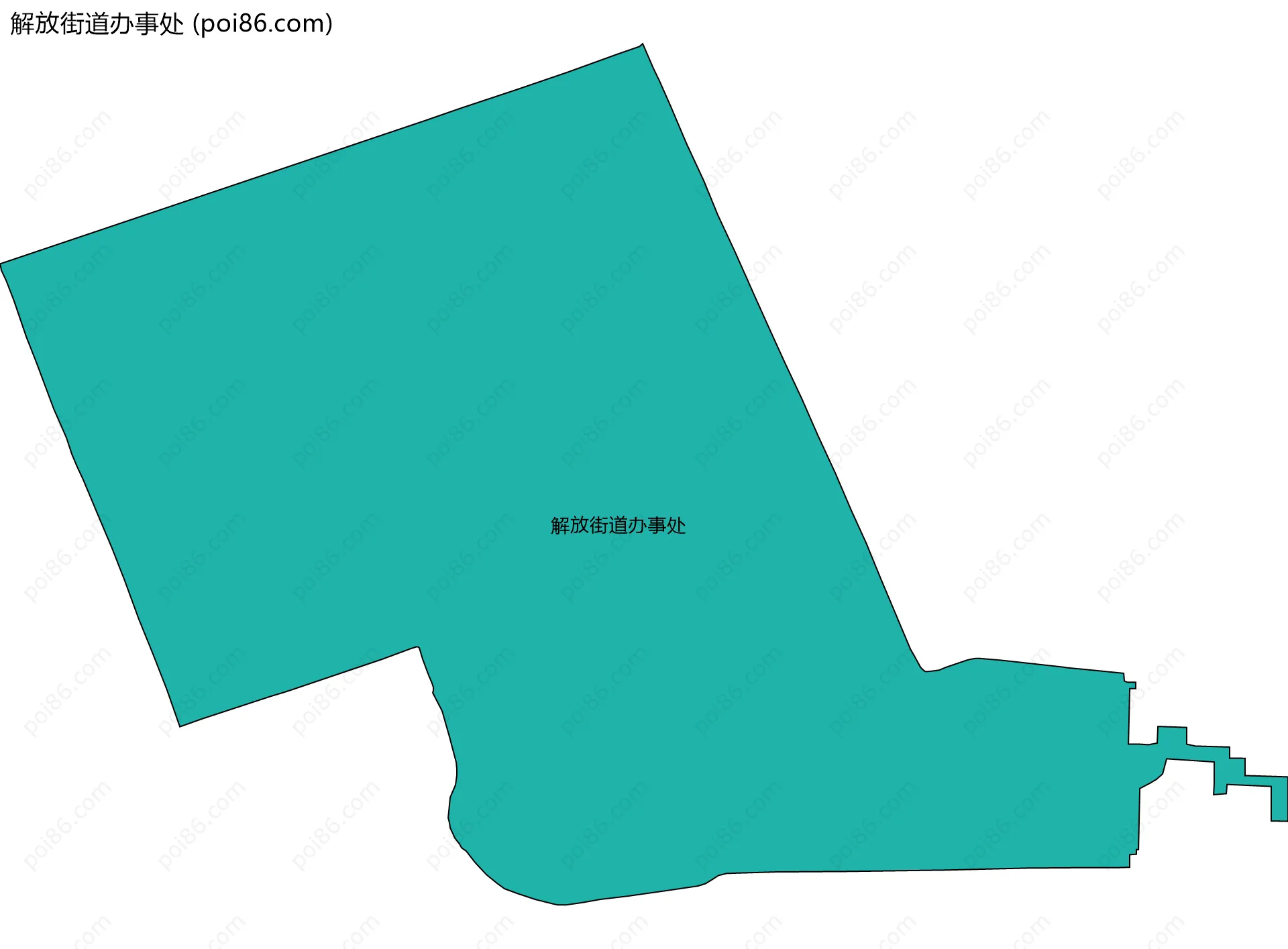 解放街道办事处边界地图(五级行政区划)