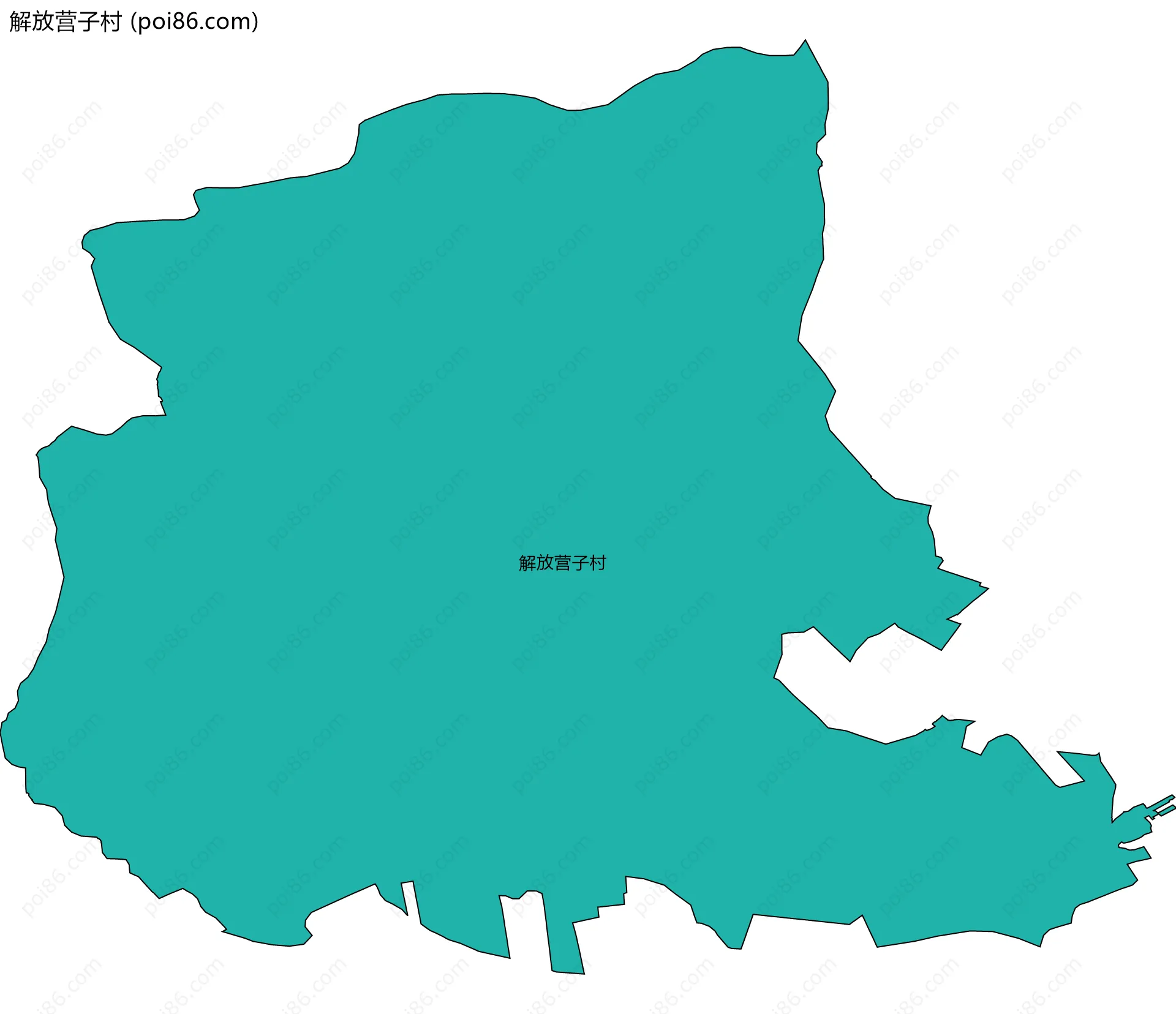 解放营子村边界地图