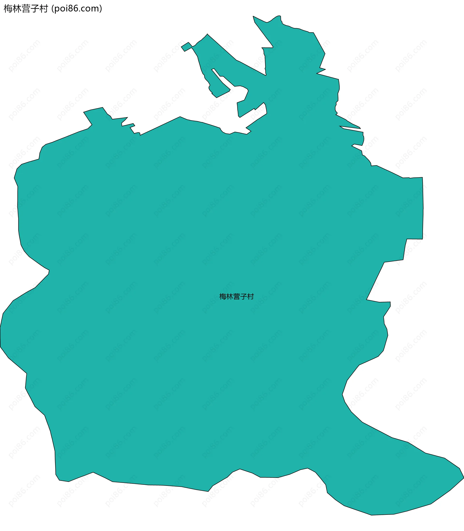 梅林营子村边界地图