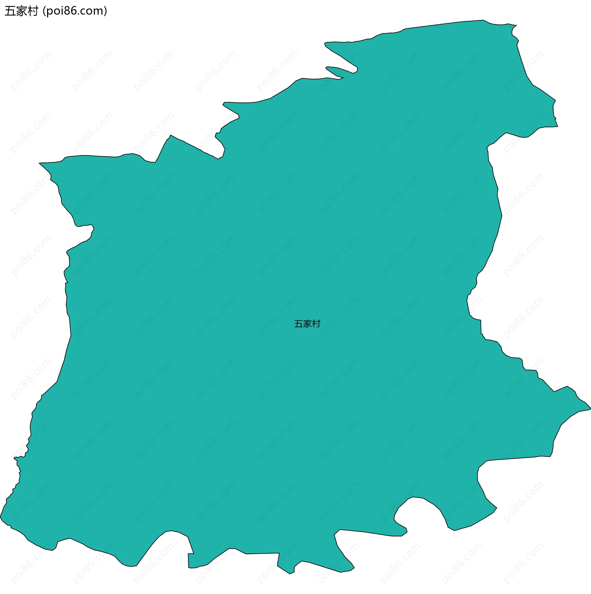 五家村边界地图