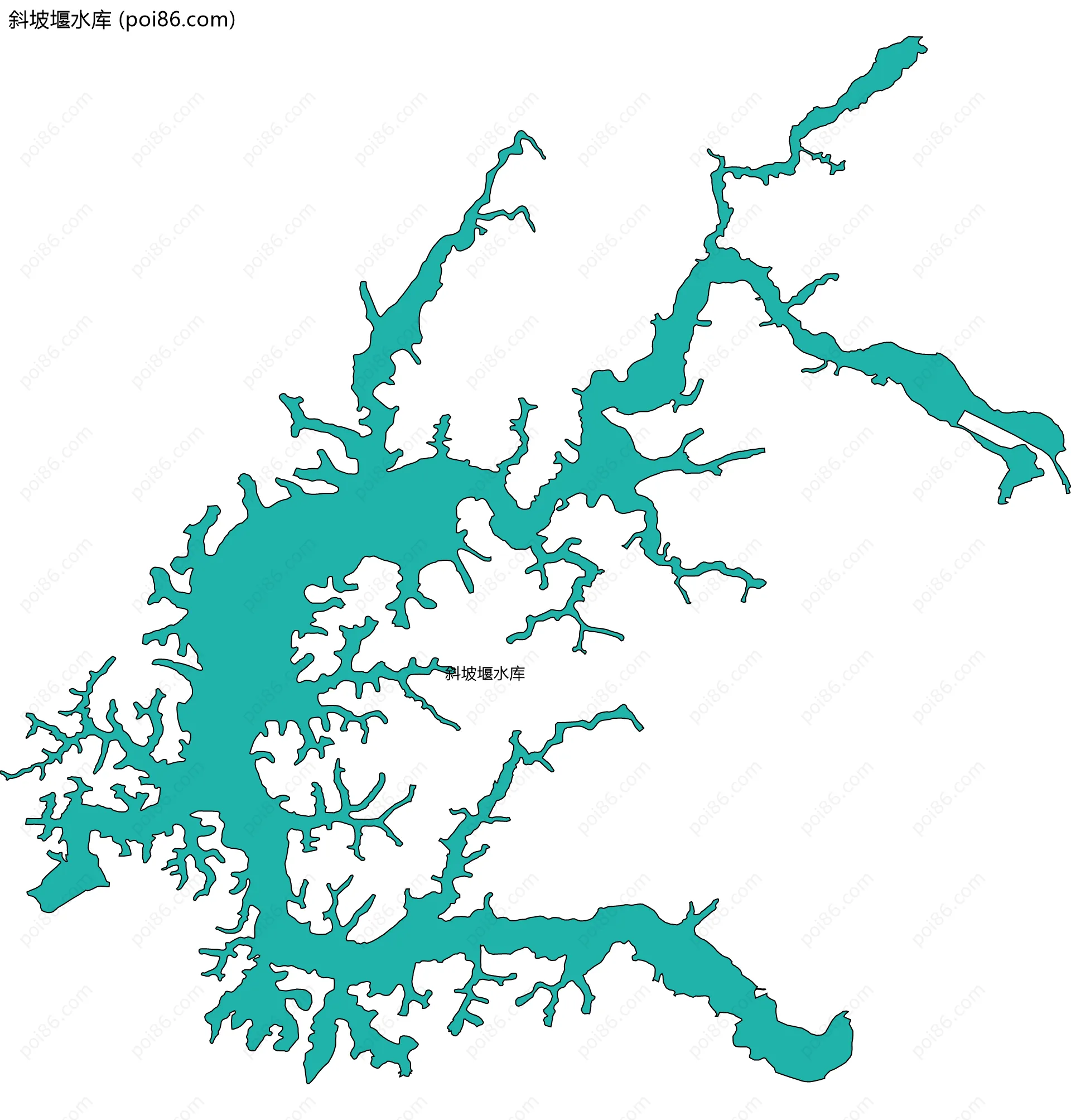 斜坡堰水库边界地图