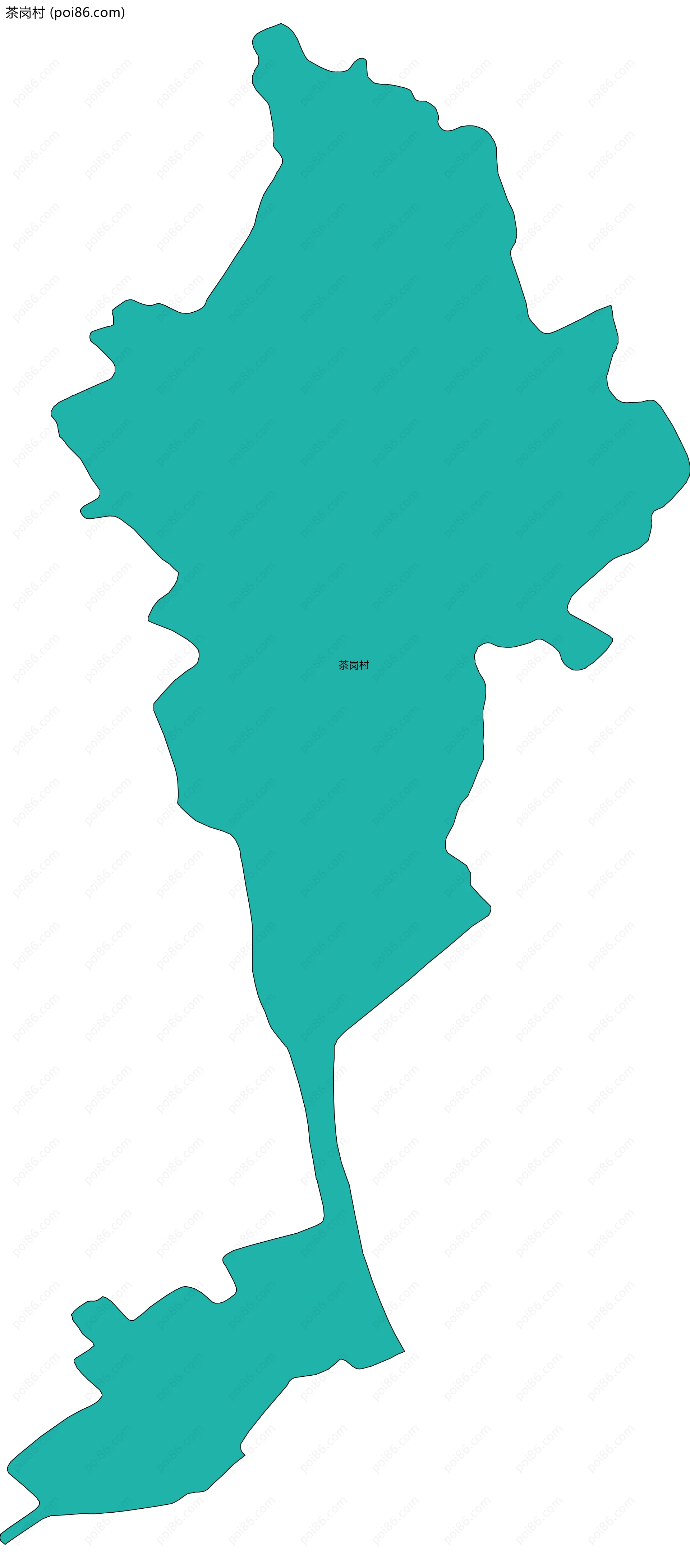 茶岗村边界地图