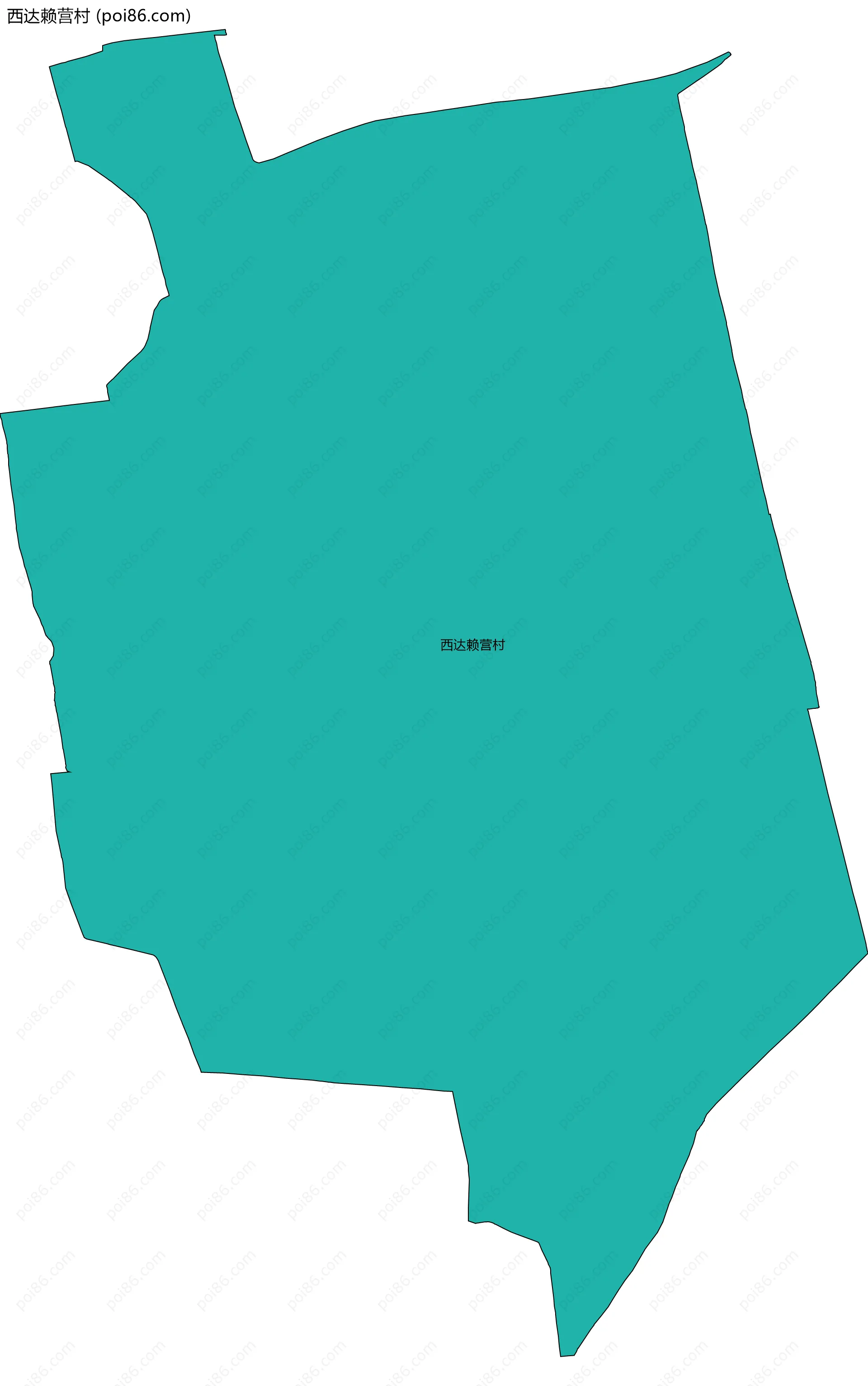 西达赖营村边界地图