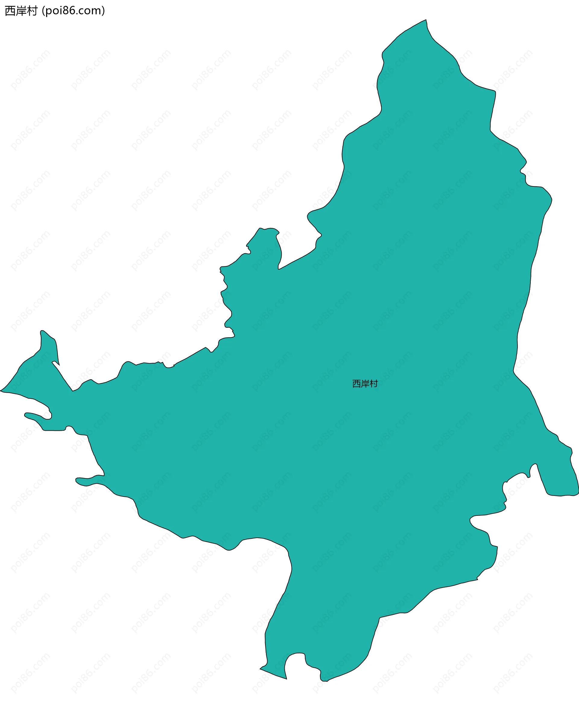 西岸村边界地图