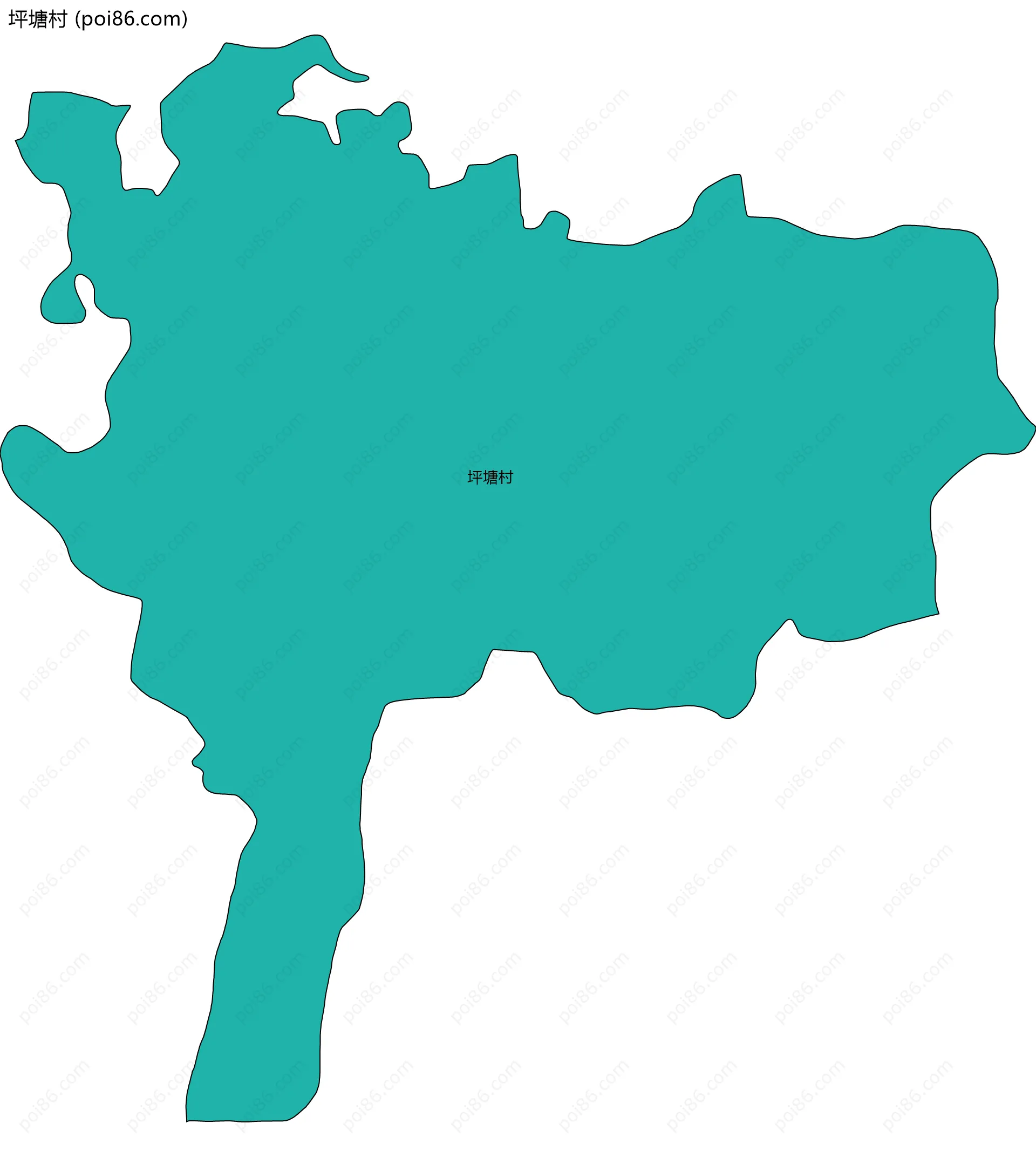 坪塘村边界地图