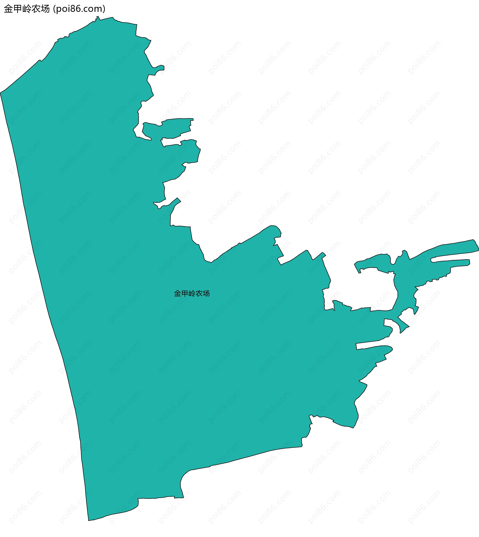 金甲岭农场边界地图(五级行政区划)