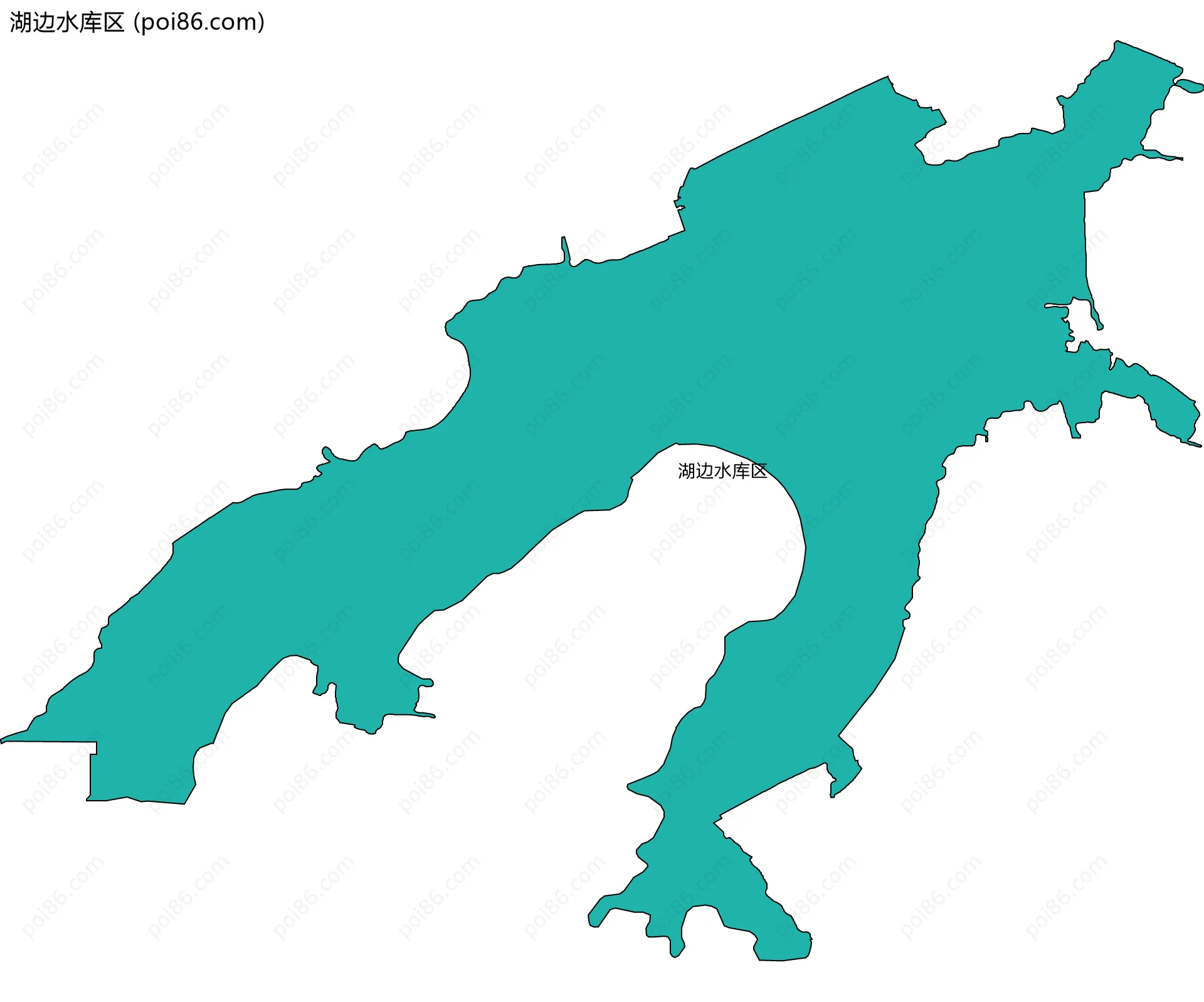 湖边水库区边界地图