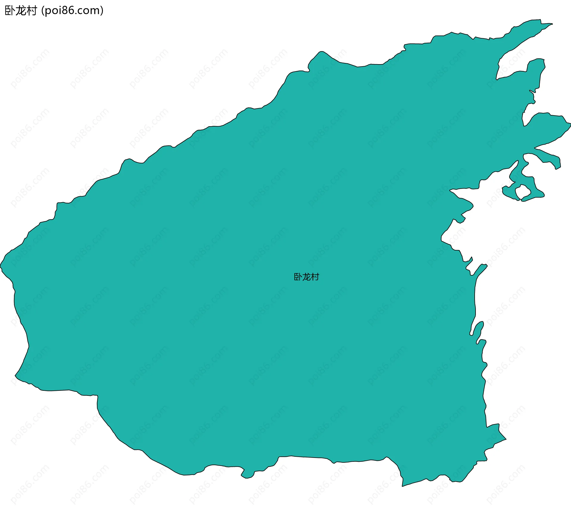 卧龙村边界地图