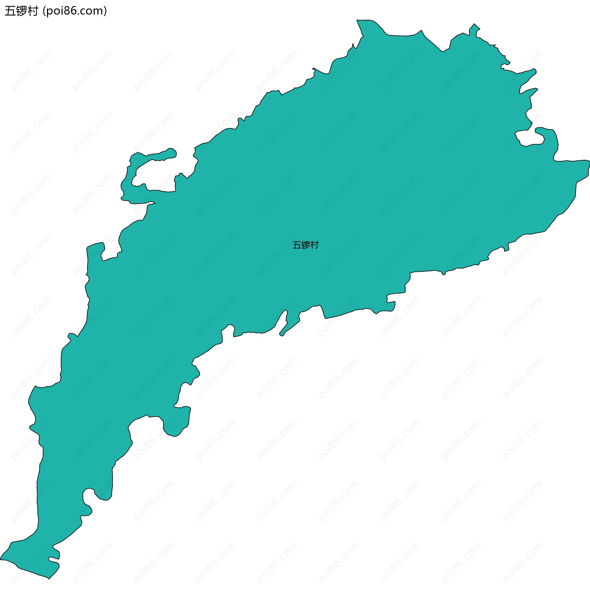 五锣村边界地图