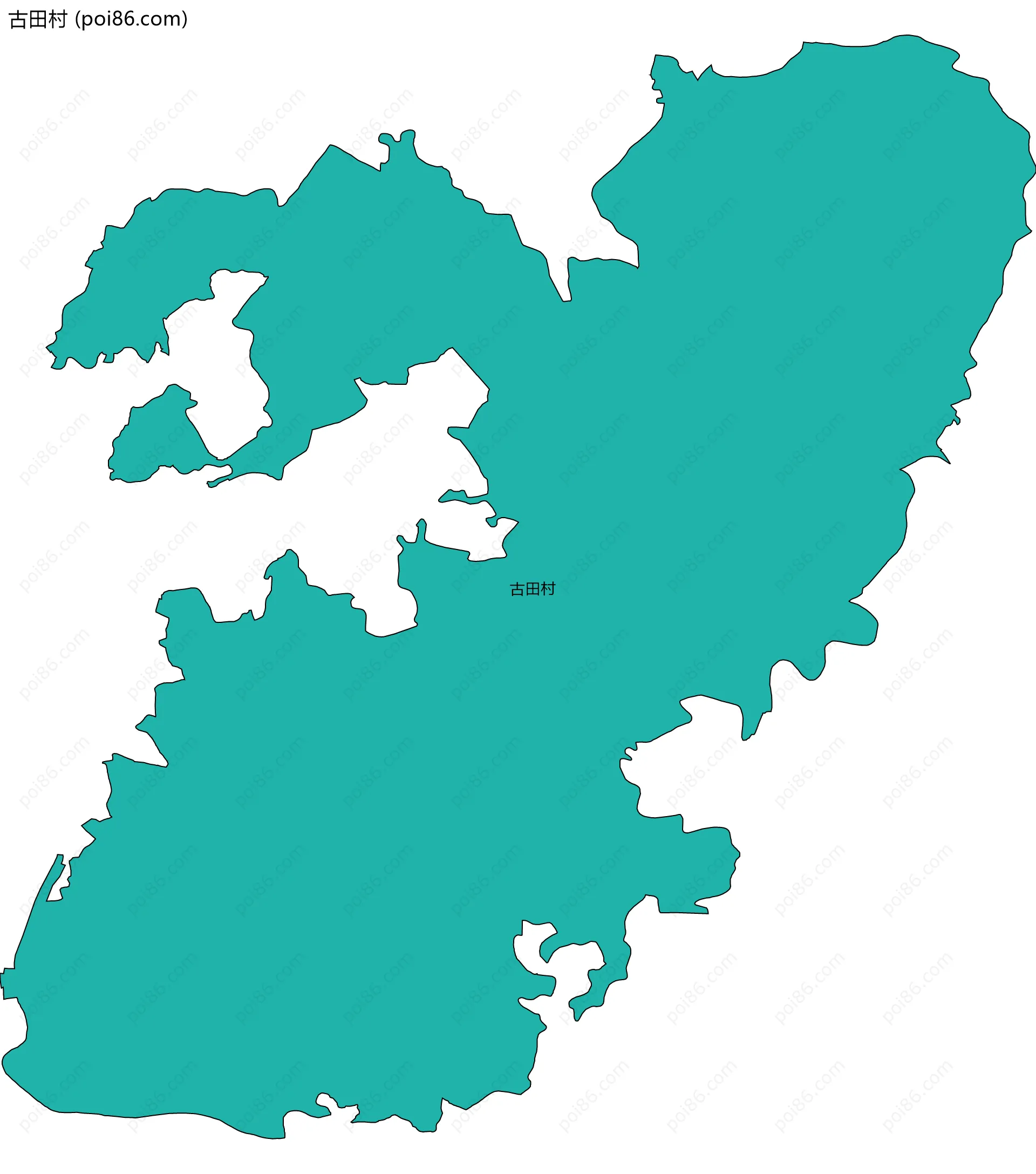 古田村边界地图