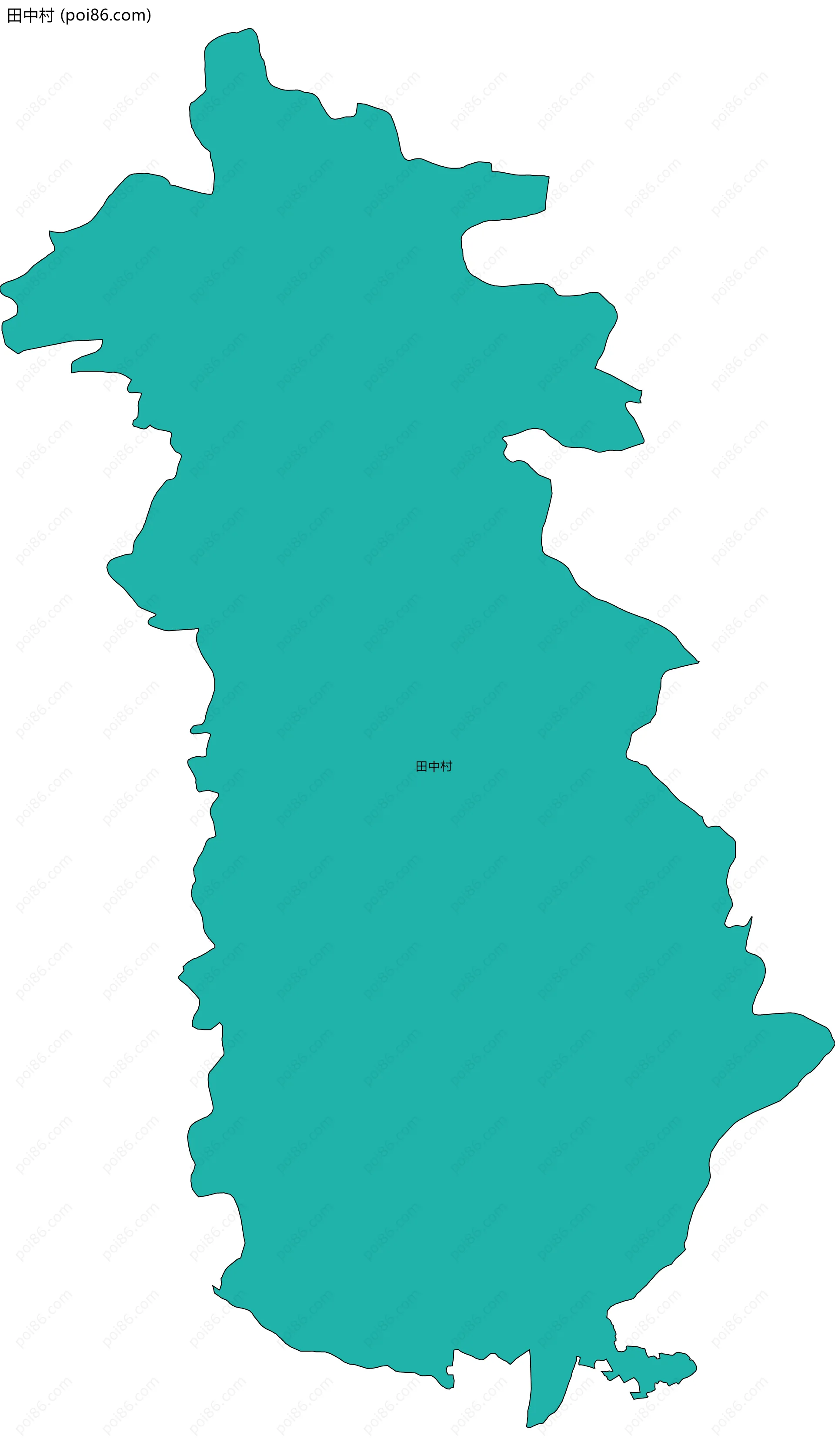 田中村边界地图