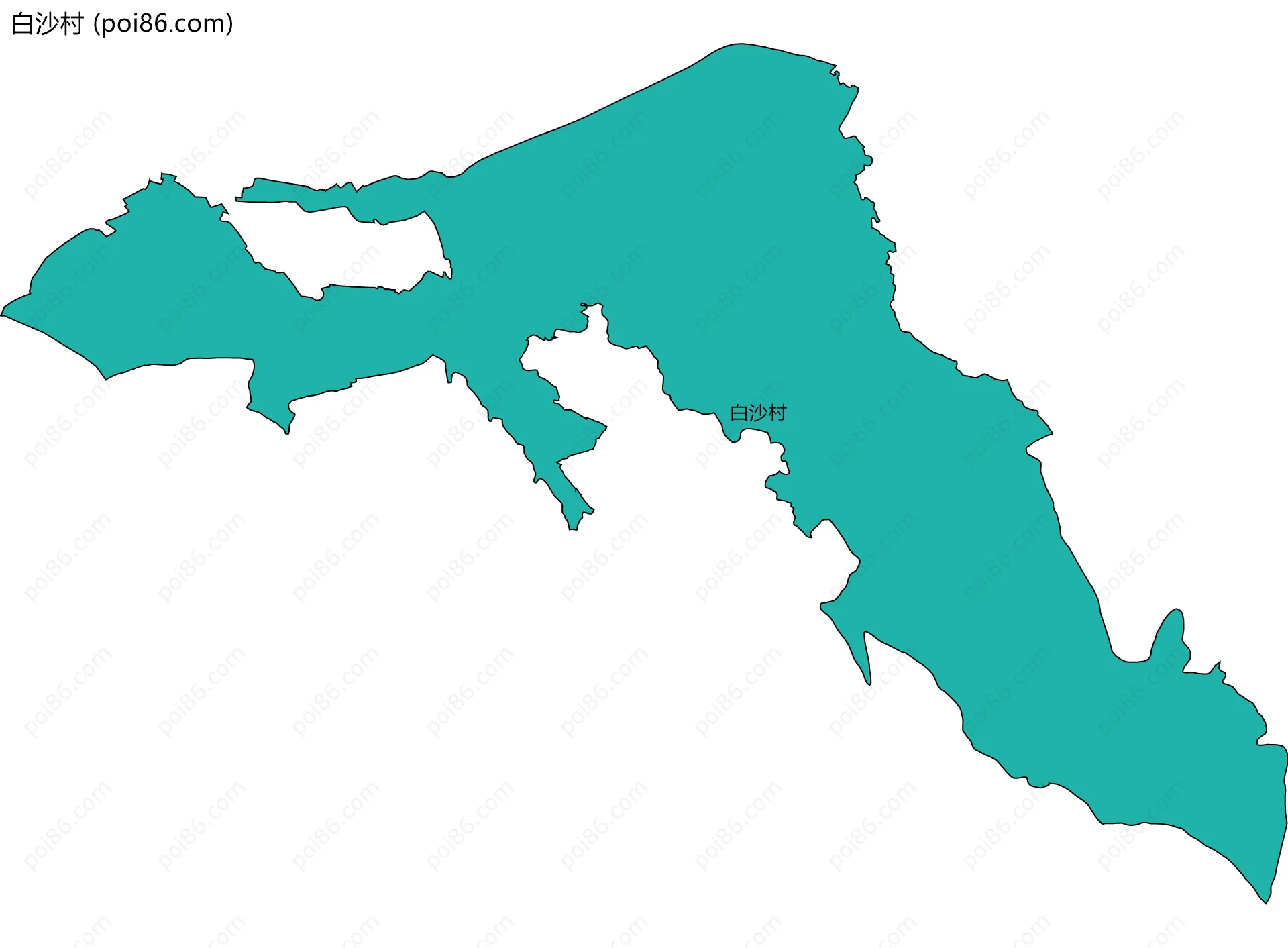 白沙村边界地图