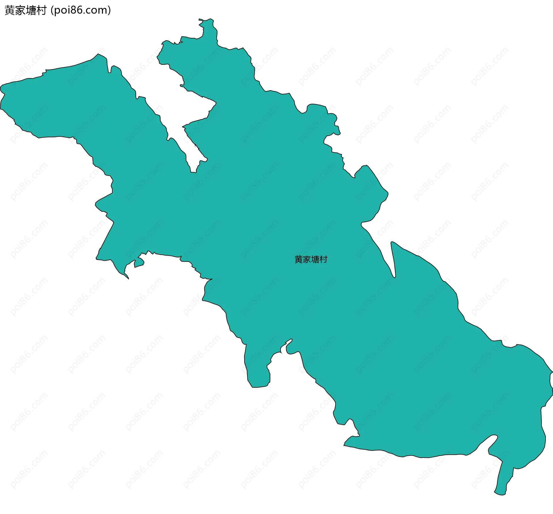 黄家塘村边界地图
