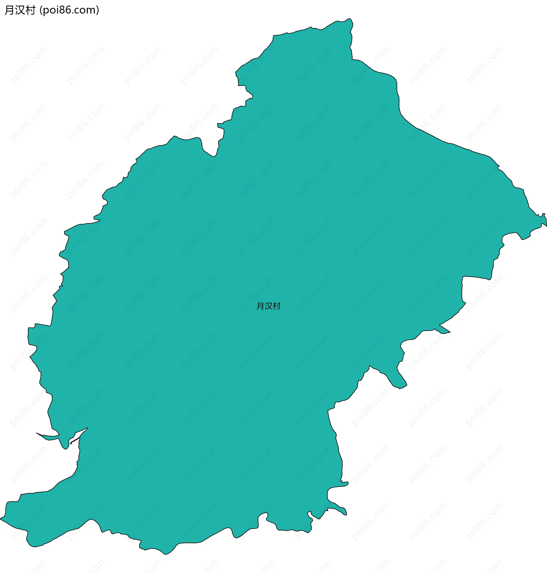 月汉村边界地图