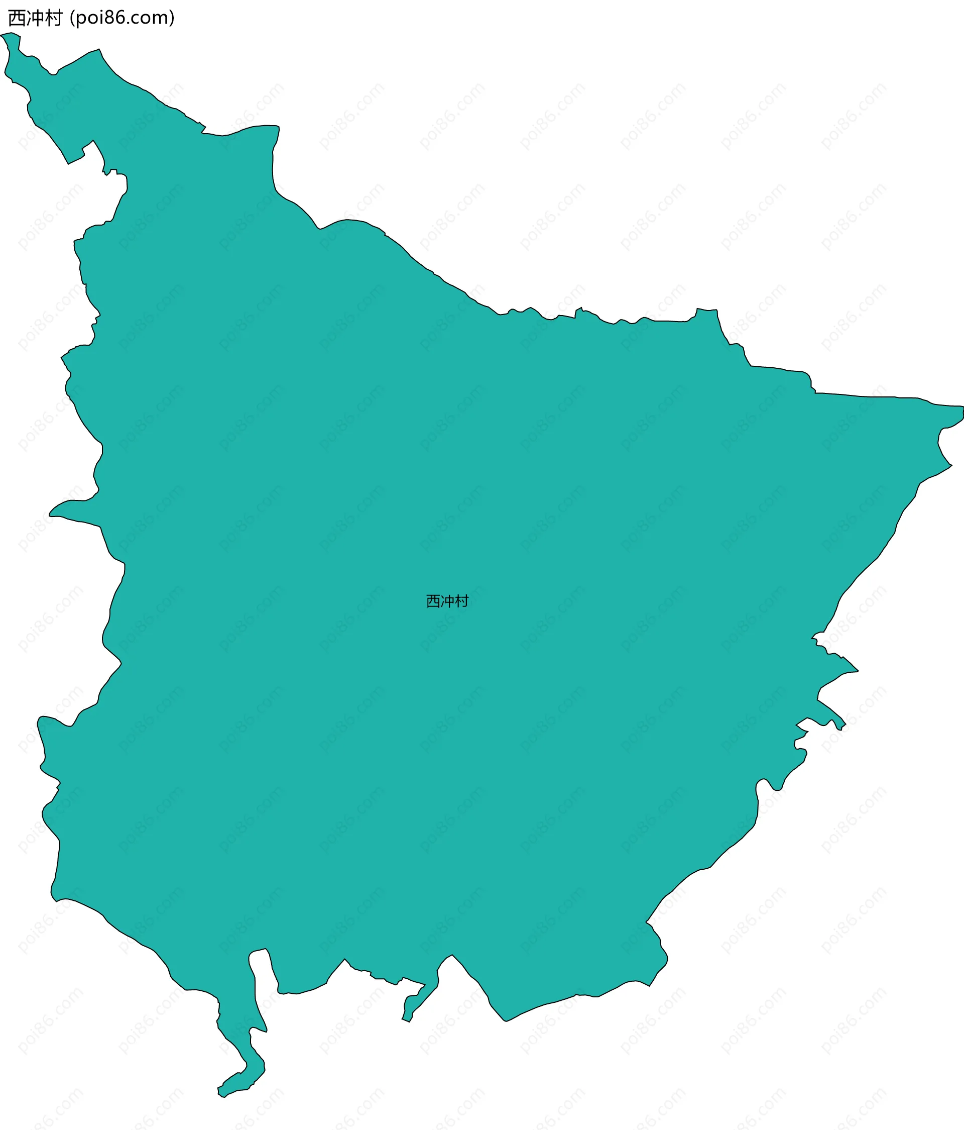 西冲村边界地图