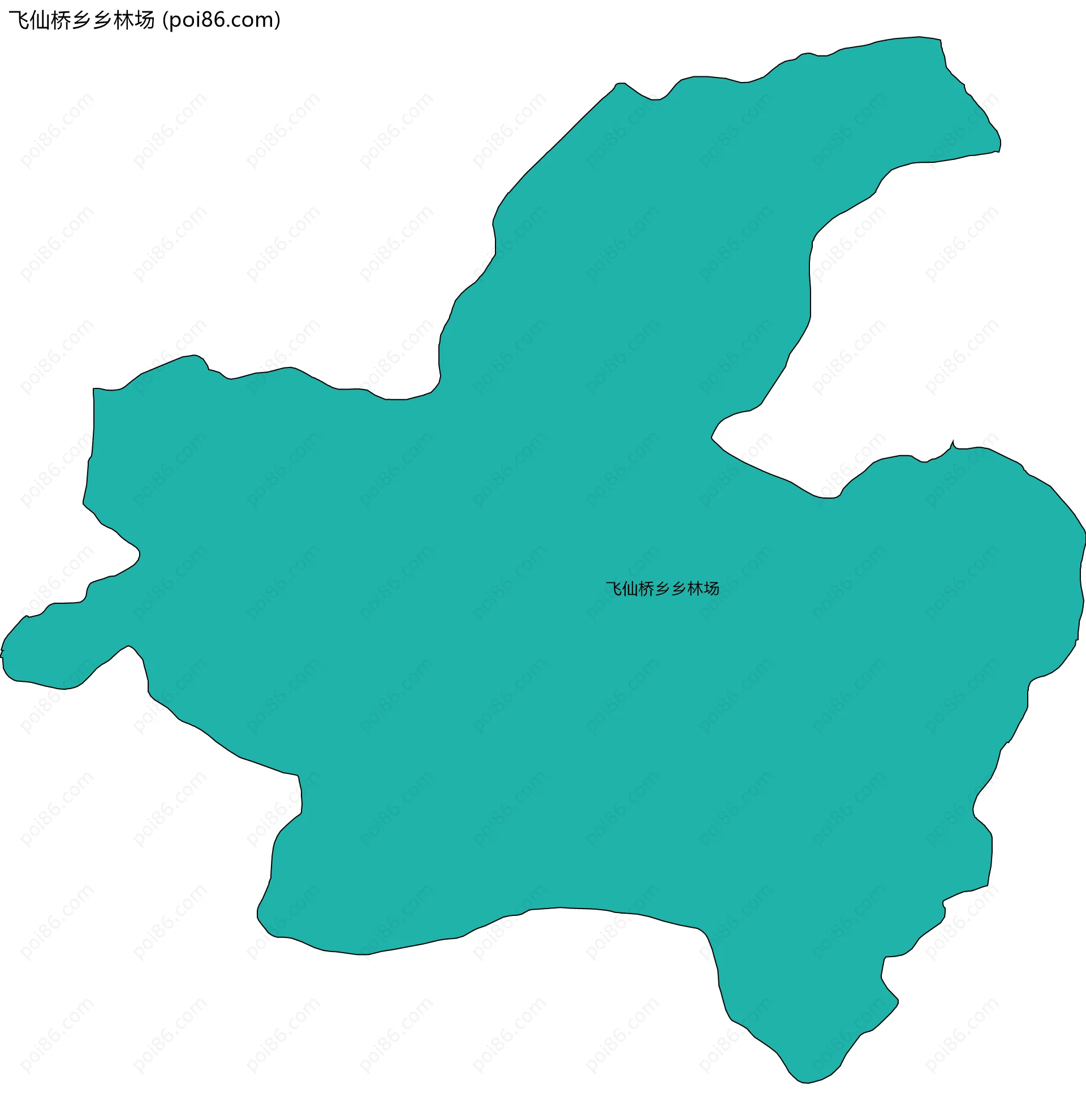飞仙桥乡乡林场边界地图