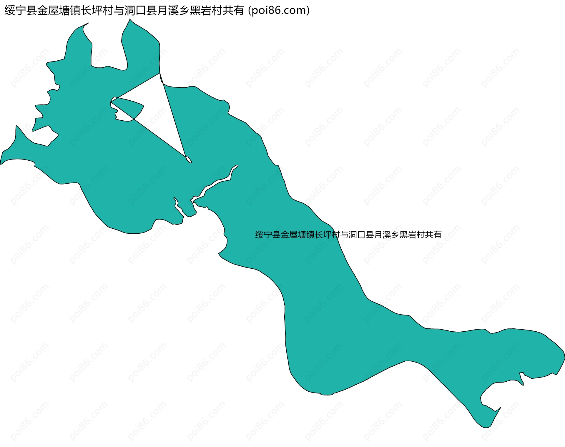 绥宁县金屋塘镇长坪村与洞口县月溪乡黑岩村共有边界地图
