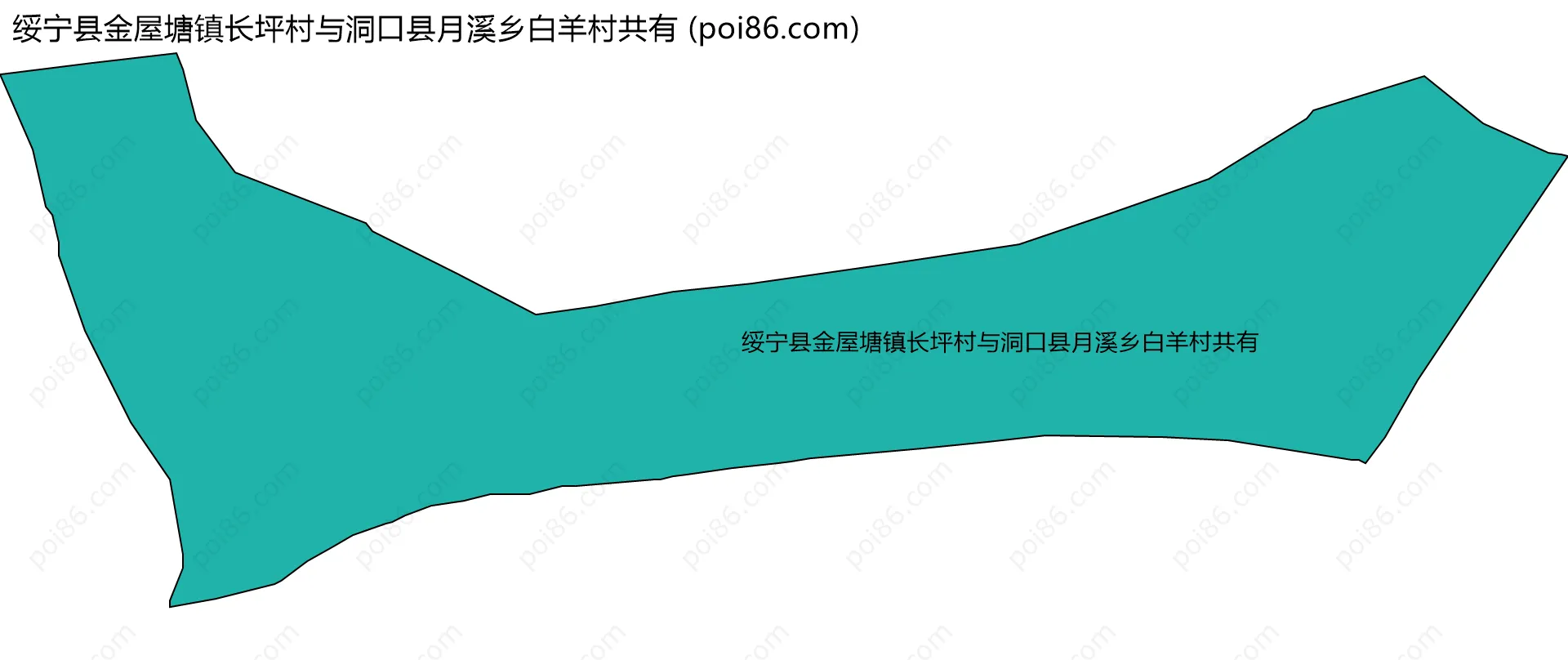 绥宁县金屋塘镇长坪村与洞口县月溪乡白羊村共有边界地图