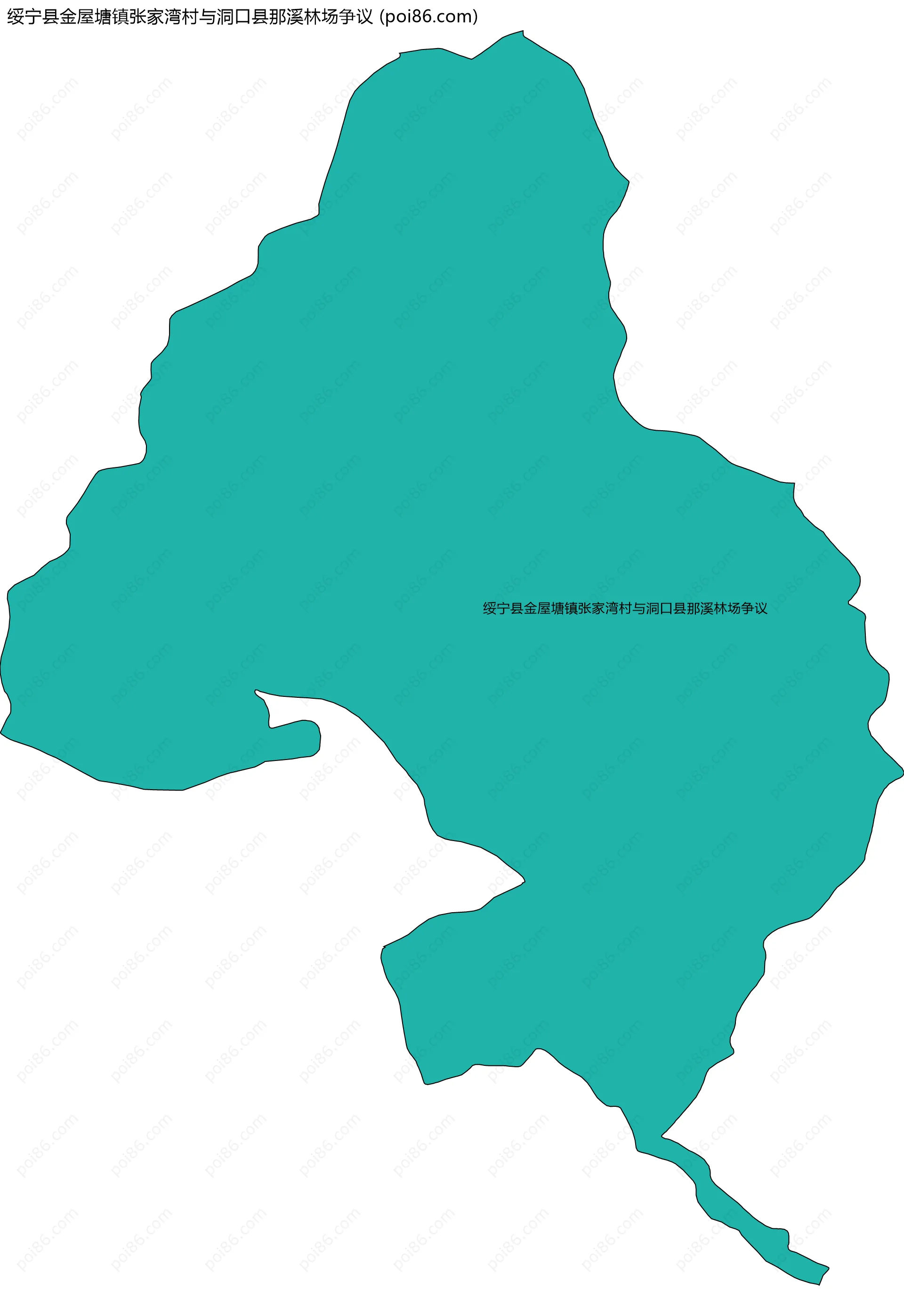 绥宁县金屋塘镇张家湾村与洞口县那溪林场争议边界地图