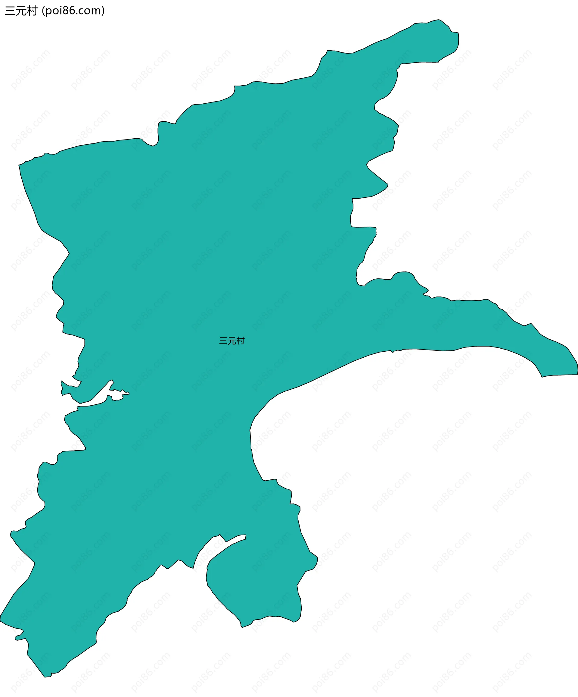 三元村边界地图