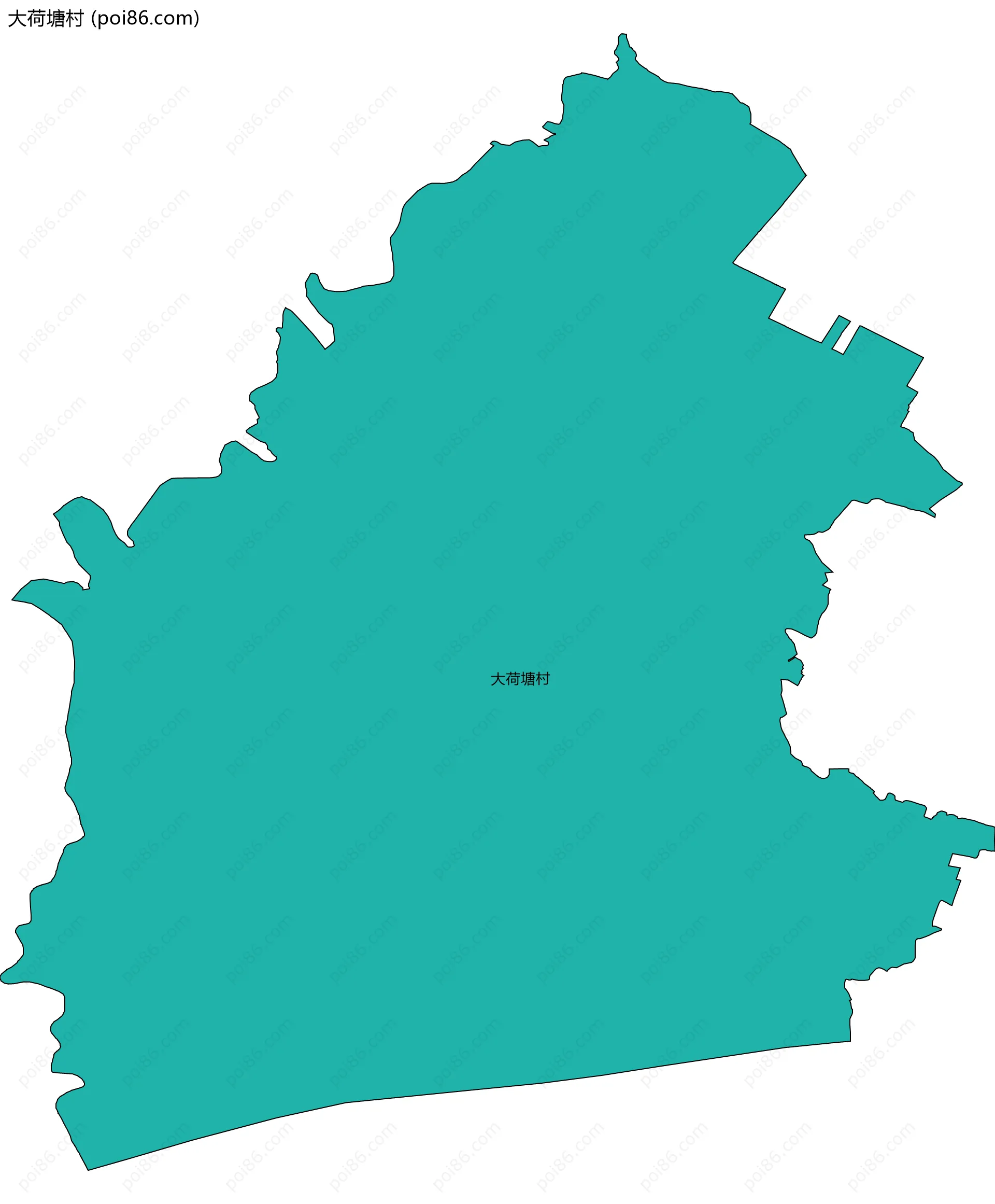 大荷塘村边界地图