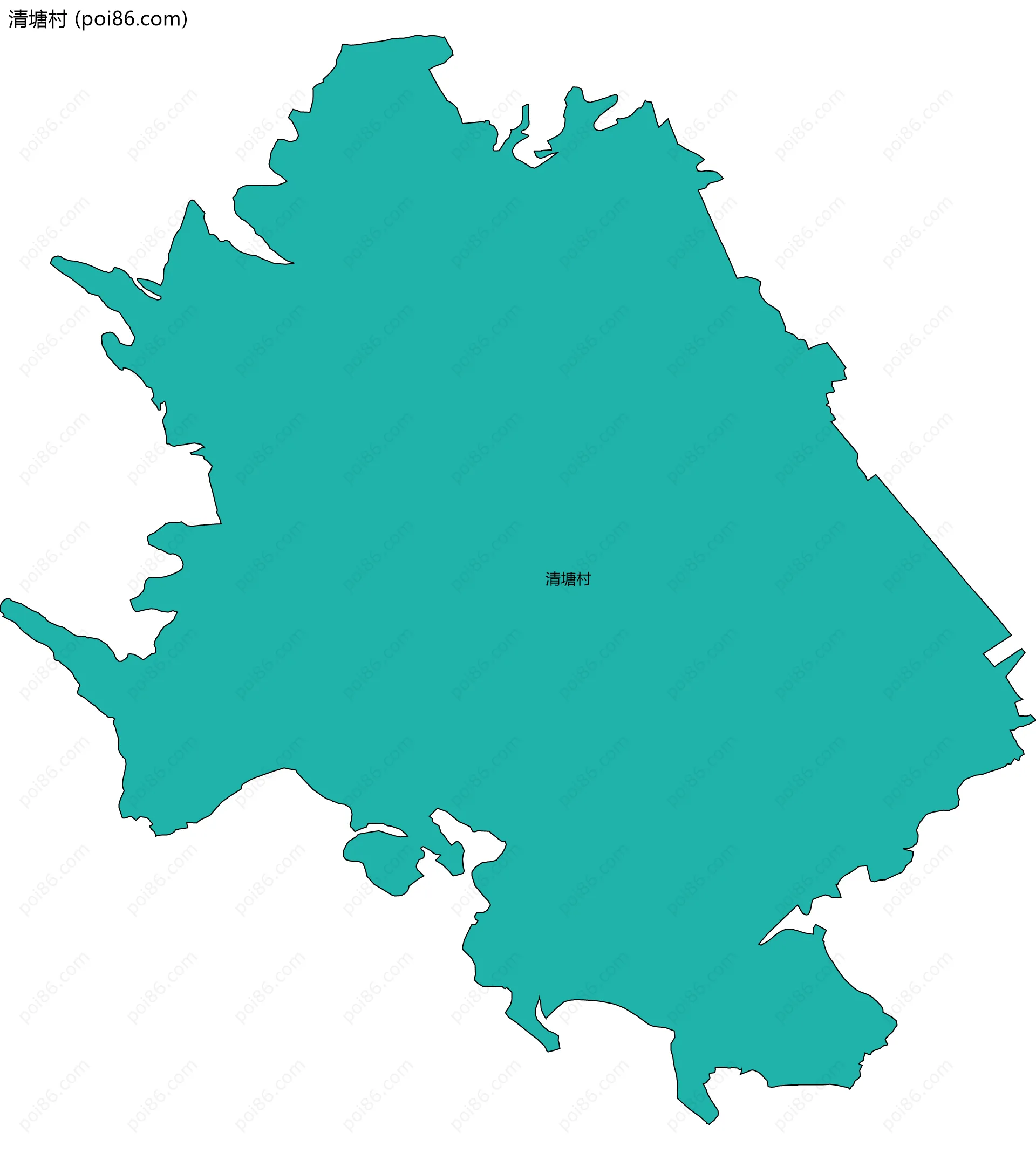 清塘村边界地图