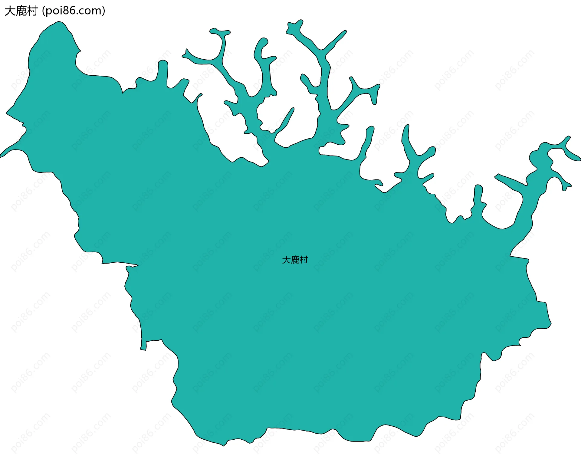 大鹿村边界地图