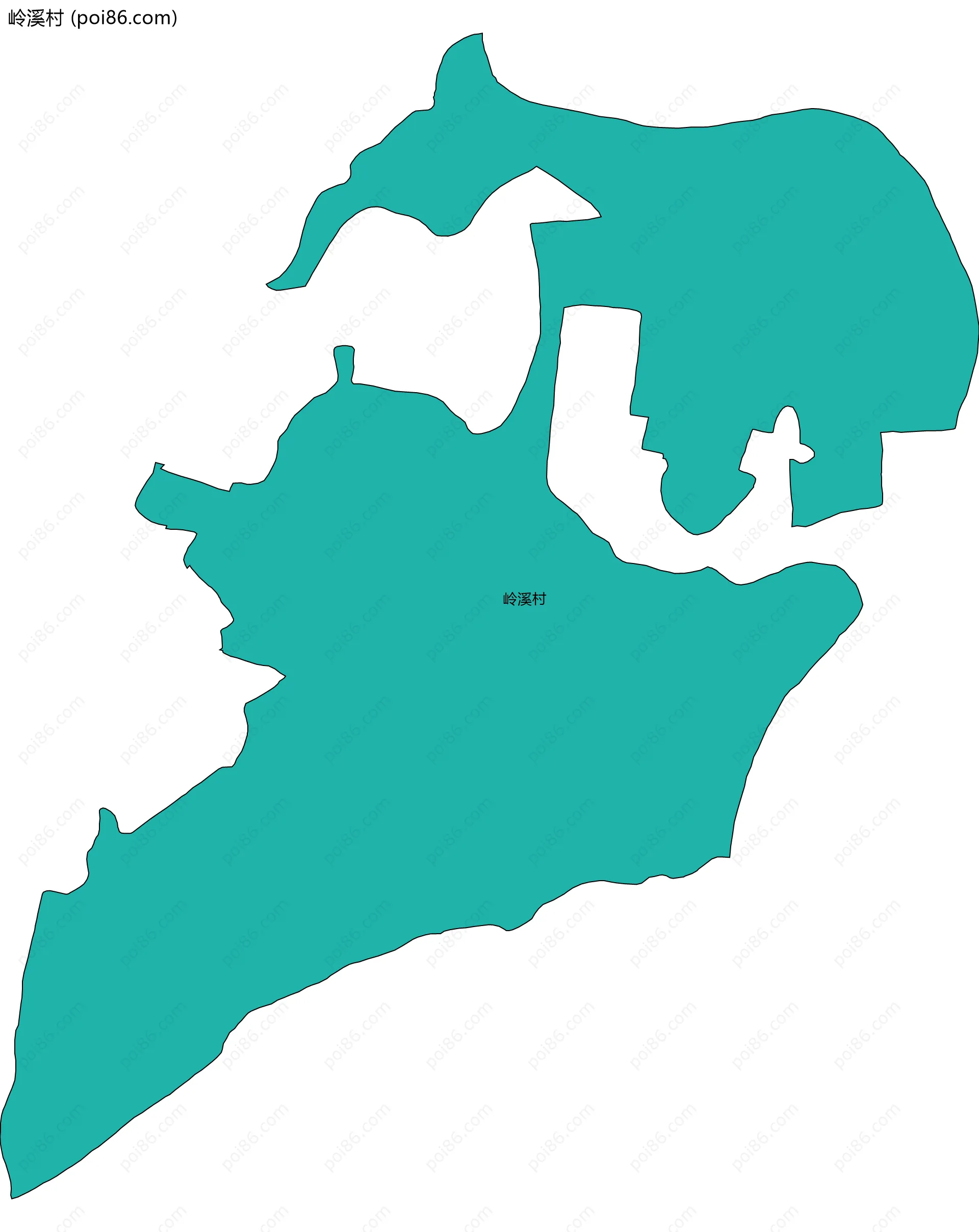 岭溪村边界地图