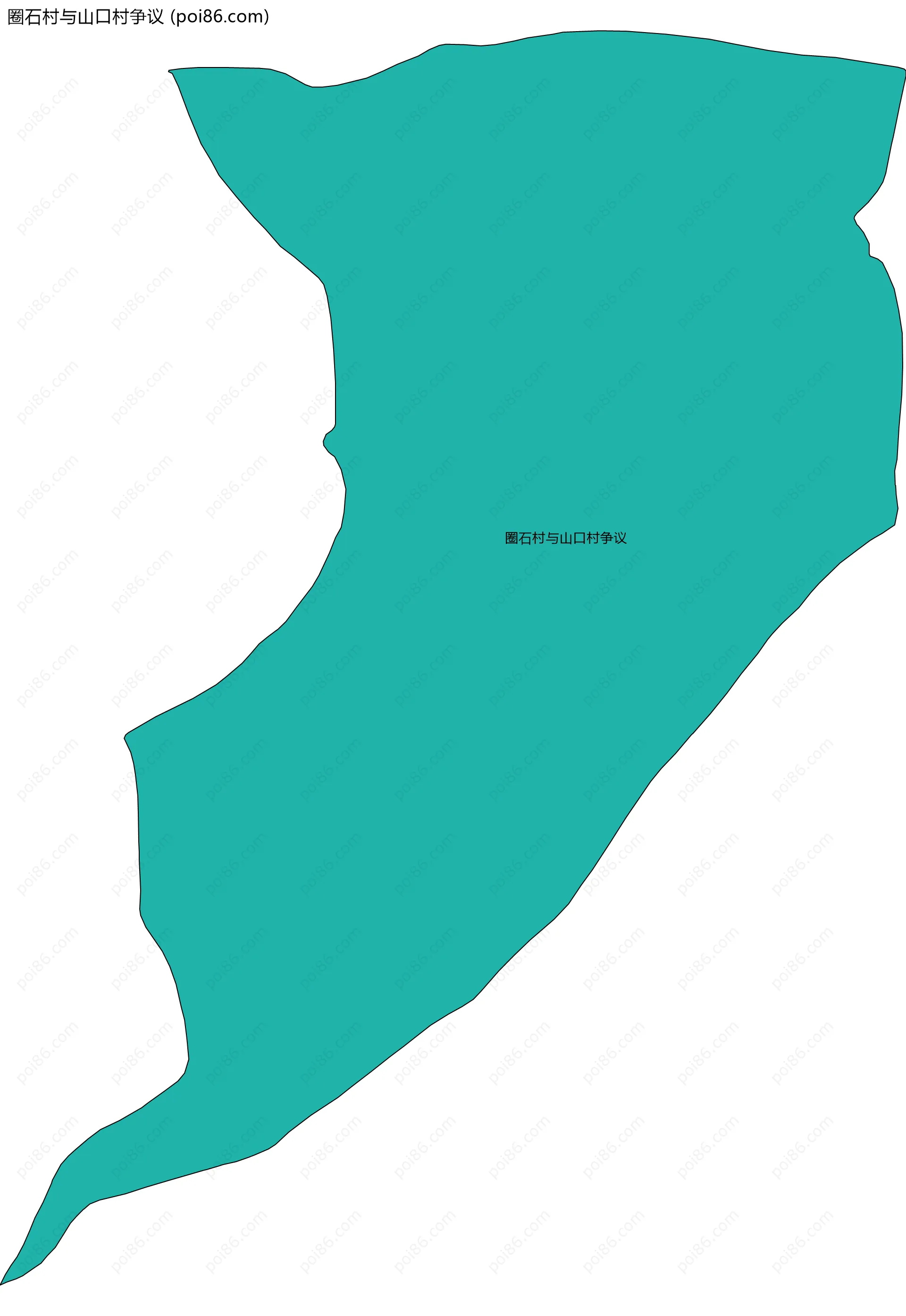 圈石村与山口村争议边界地图