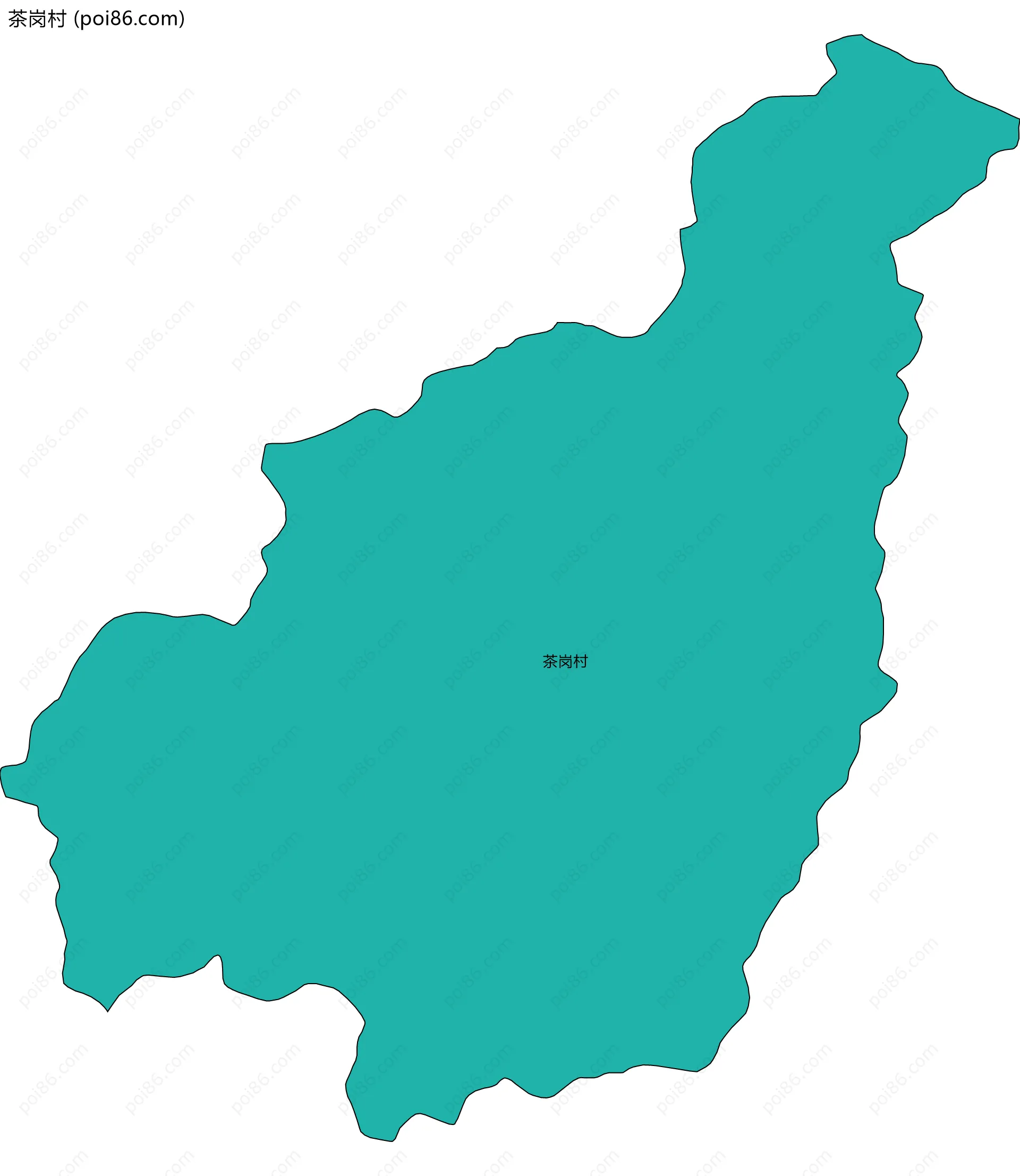 茶岗村边界地图