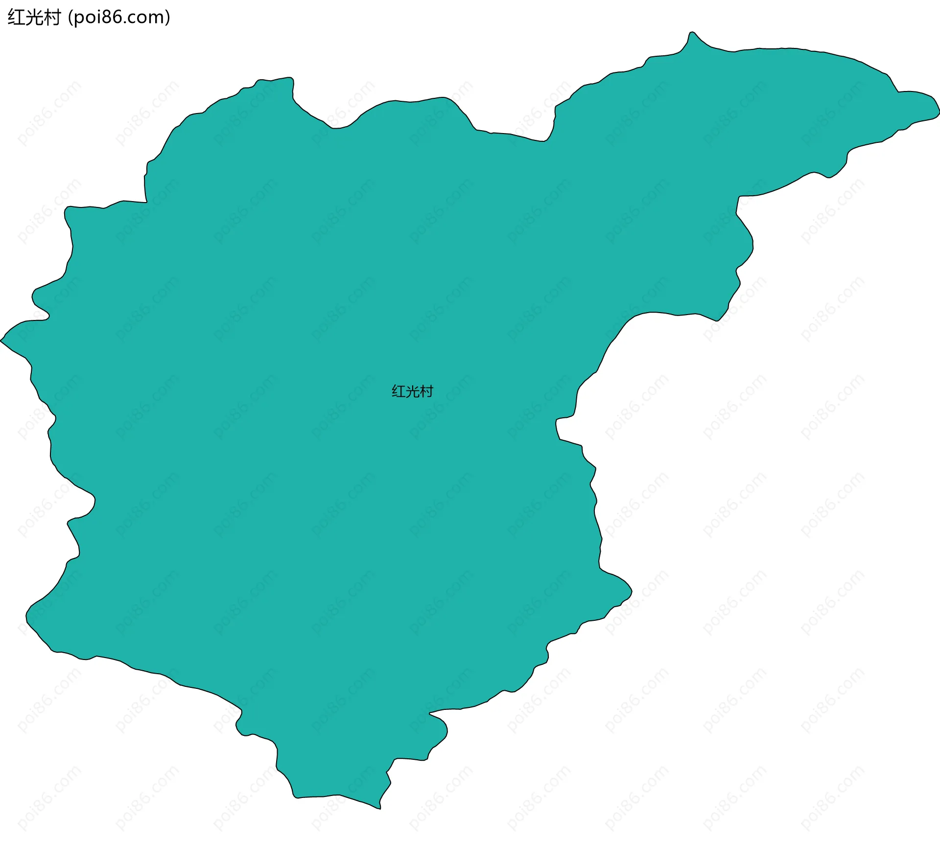 红光村边界地图