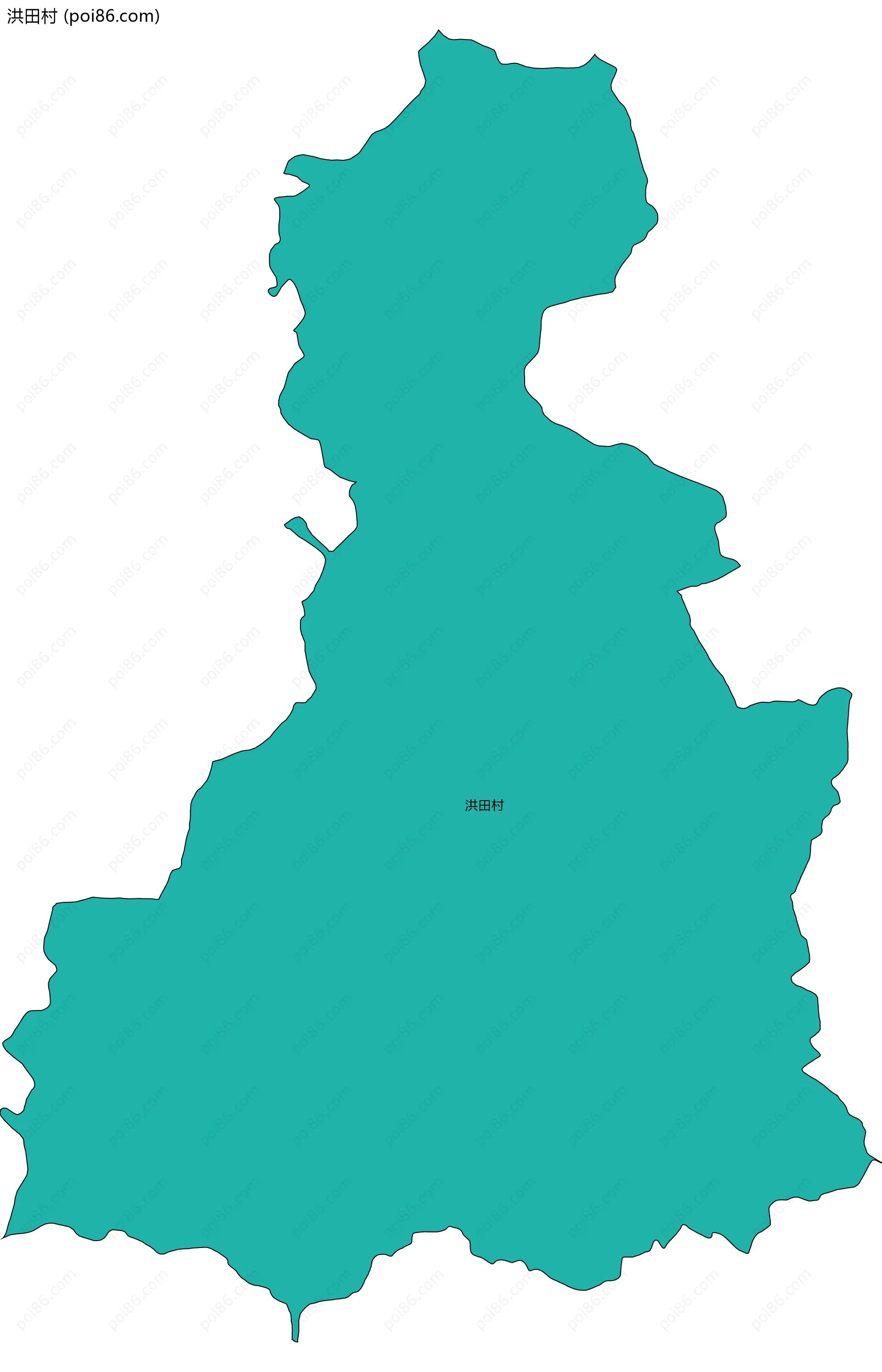 洪田村边界地图