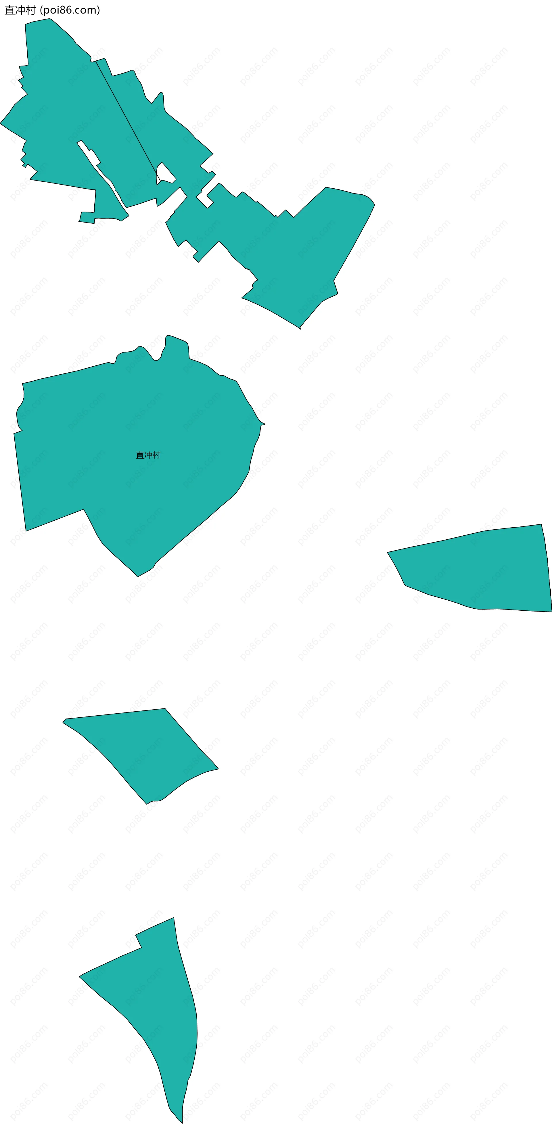 直冲村边界地图