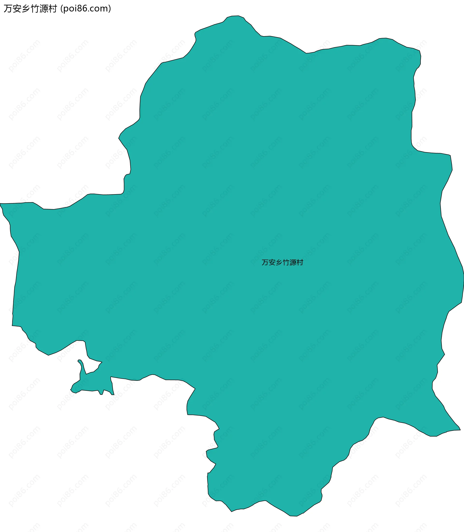 万安乡竹源村边界地图