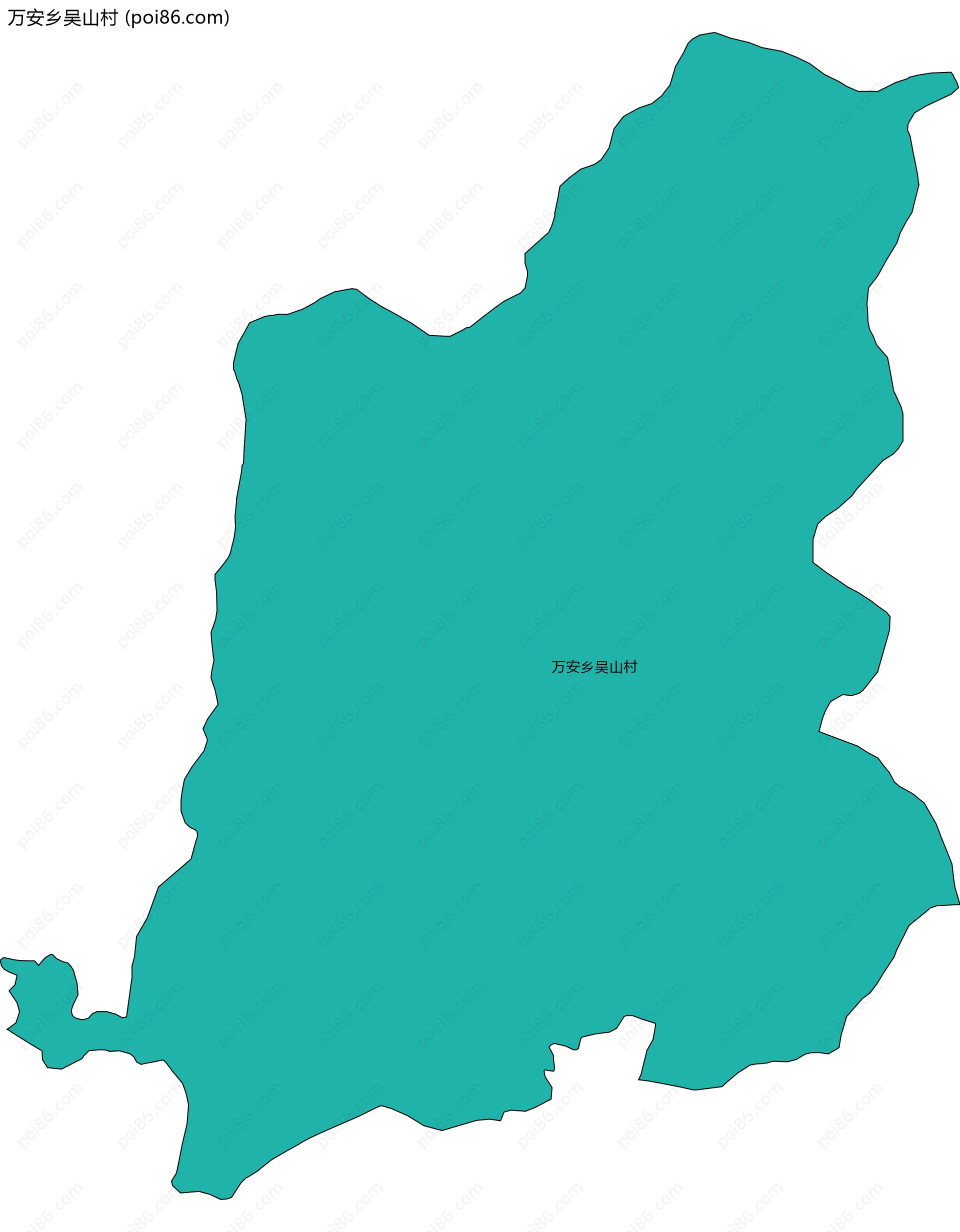 万安乡吴山村边界地图