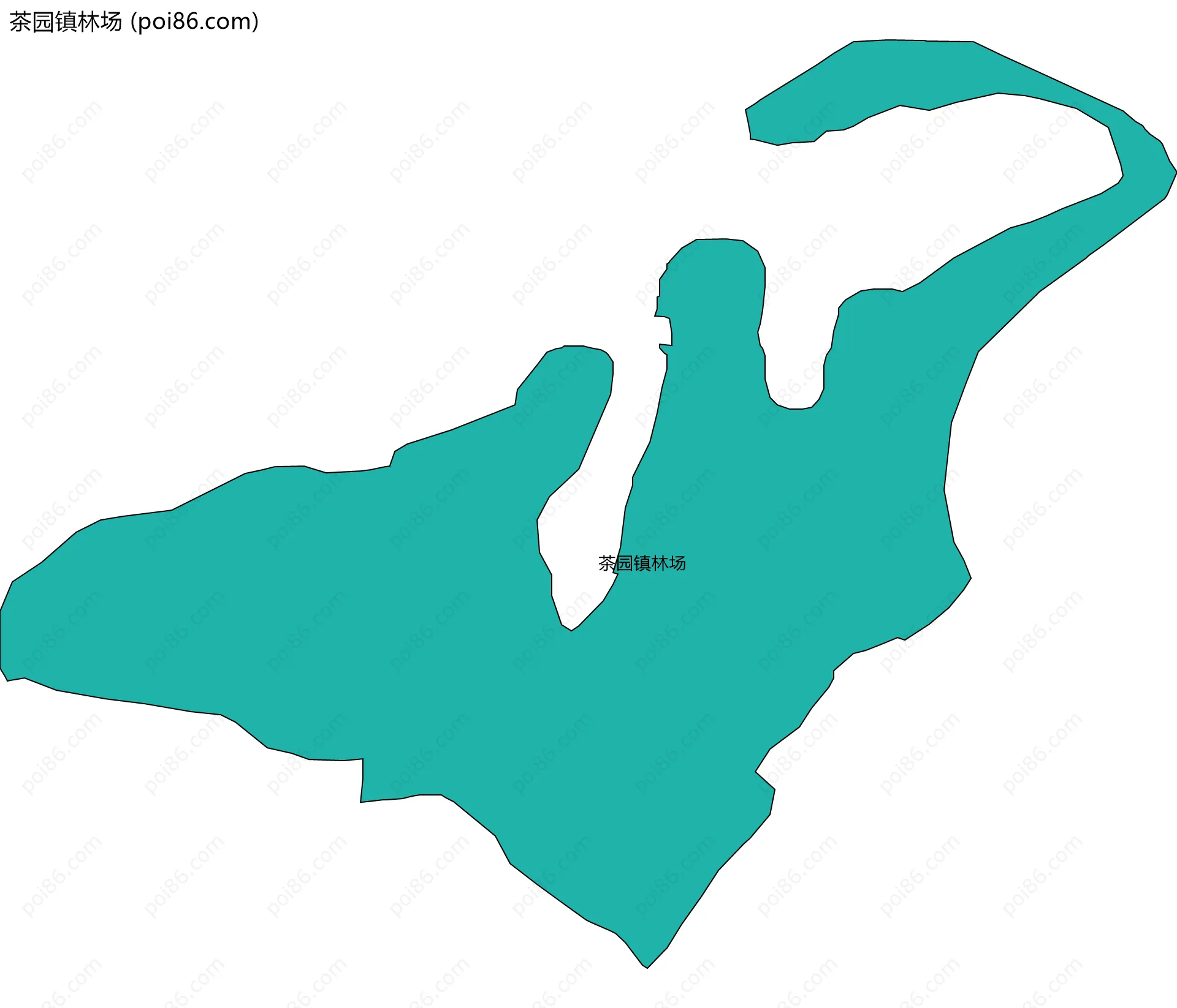 茶园镇林场边界地图