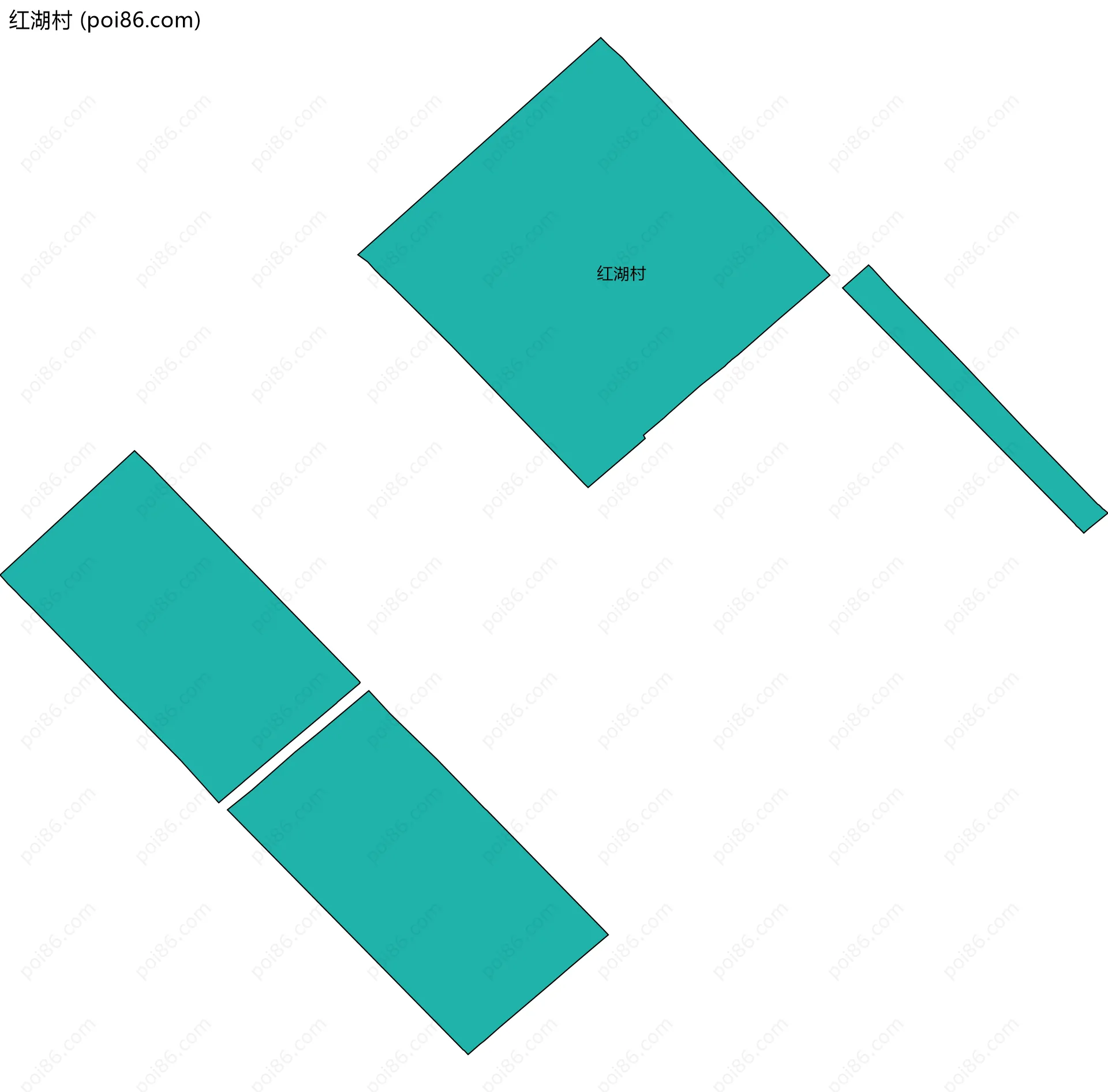 红湖村边界地图